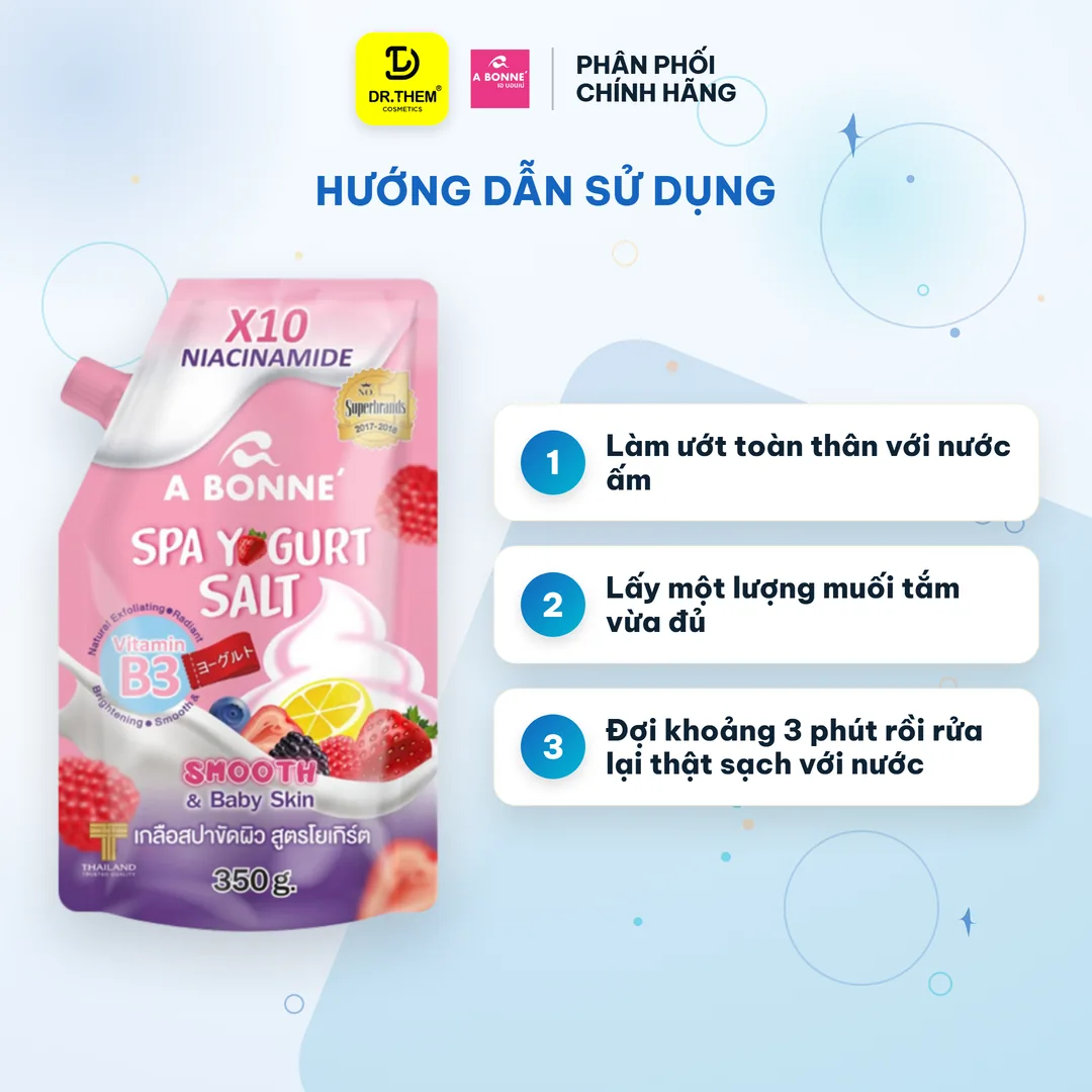 Muối Tắm Sữa Chua A Bonne Spa Milk Salt Yogurt Tẩy Tế Bào Chết Thái Lan 350g 3