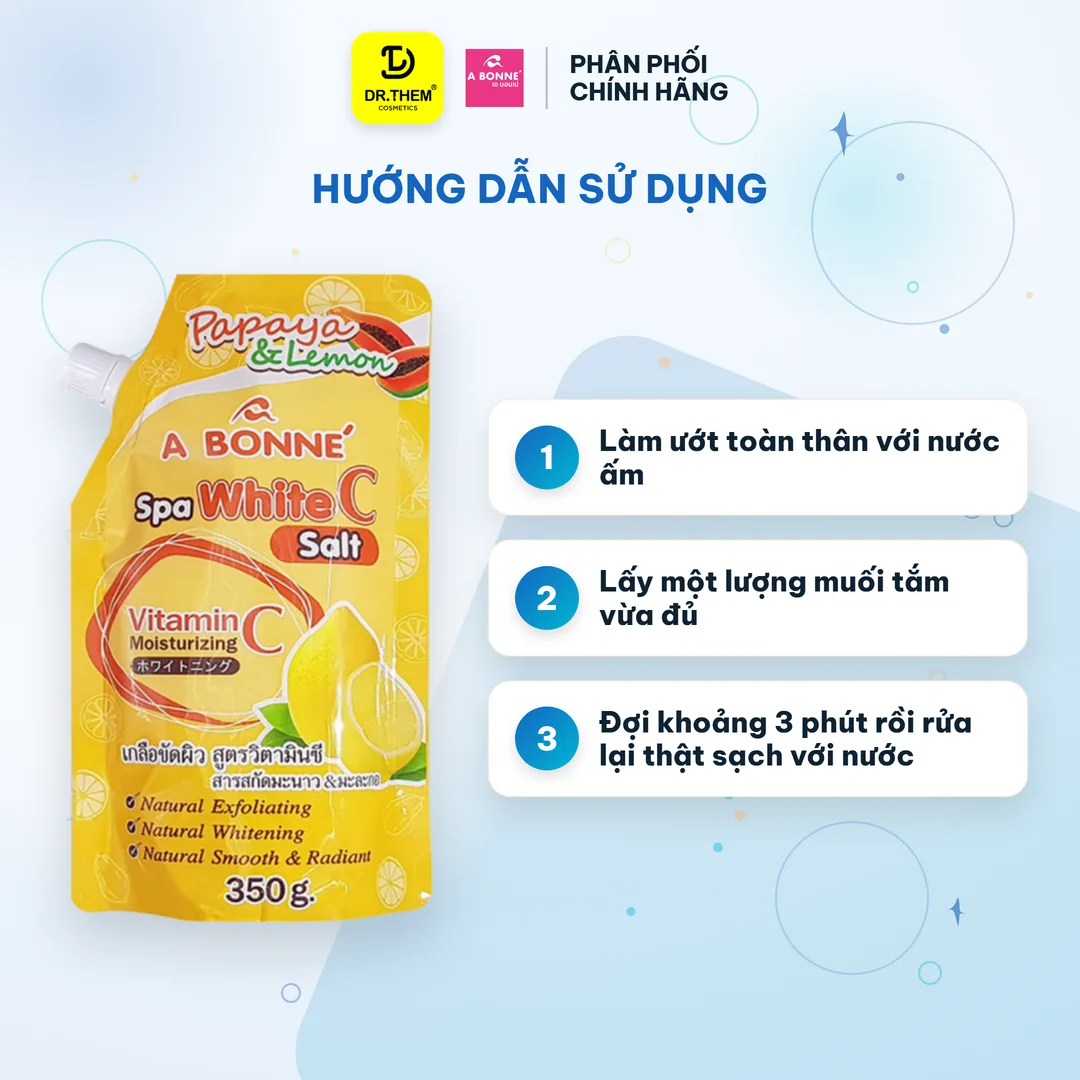 Muối Tắm A Bonne White C Salt Vitamin C Tẩy Tế Bào Chết Dưỡng Trắng Thái Lan 350g 3