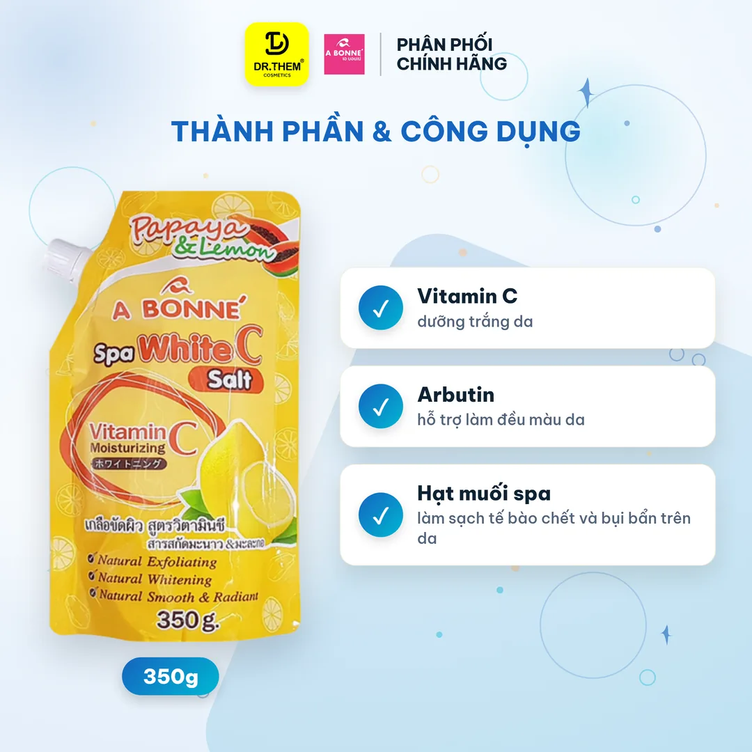Muối Tắm A Bonne White C Salt Vitamin C Tẩy Tế Bào Chết Dưỡng Trắng Thái Lan 350g 2