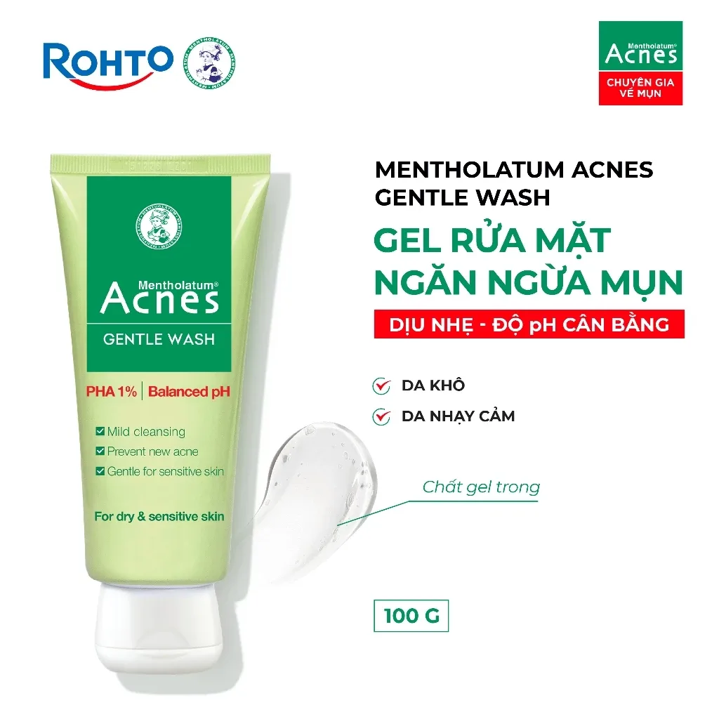Sữa Rửa Mặt Acnes Gentle Wash PHA Gel Rửa Mặt Dịu Nhẹ Ngăn Ngừa Mụn Cho Da Khô Da Nhạy Cảm 100g 4