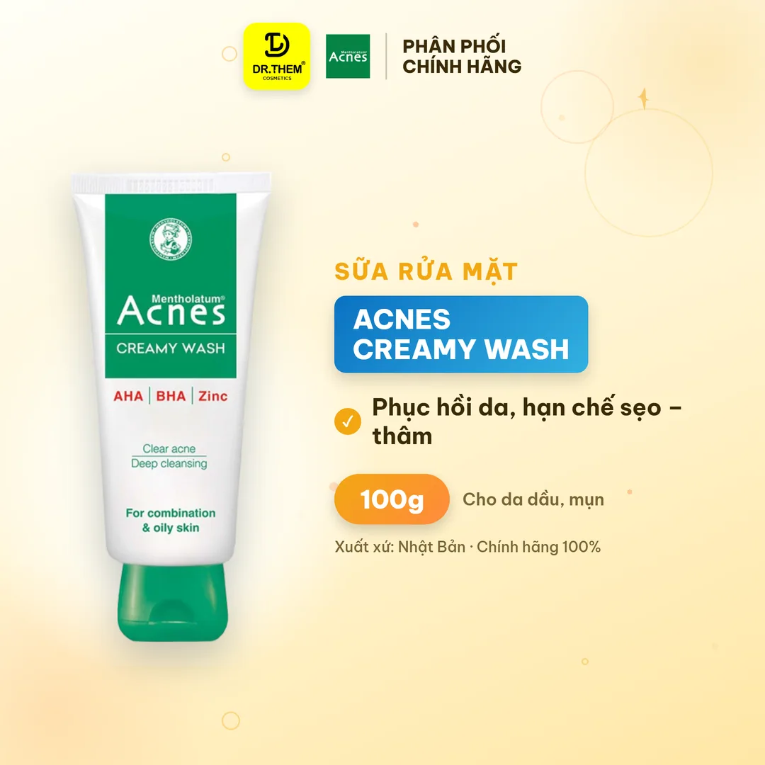 Sữa Rửa Mặt Acnes Oil Control Creamy Foaming Gentle Wash Làm Sạch Kiểm Soát Nhờn Ngừa Mụn 5