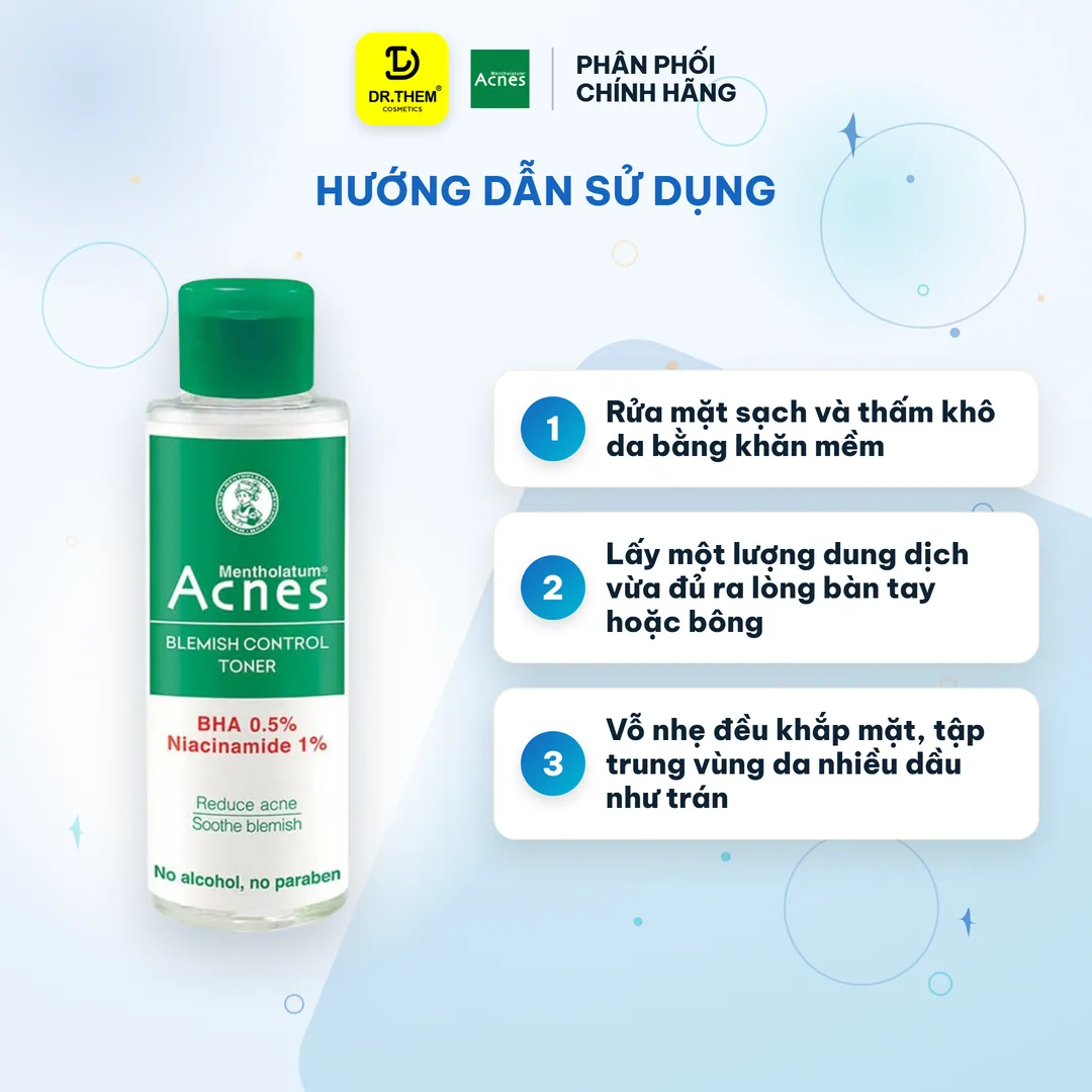 Nước Hoa Hồng Acnes Blemish Control Toner Hỗ Trợ Giảm Mụn Làm Dịu Da Cho Da Dầu Mụn 100ml 6