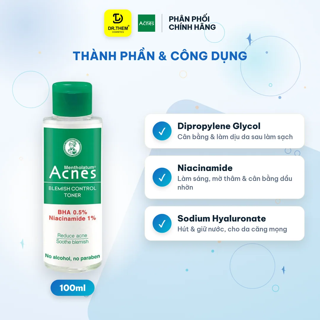 Nước Hoa Hồng Acnes Blemish Control Toner Hỗ Trợ Giảm Mụn Làm Dịu Da Cho Da Dầu Mụn 100ml 5