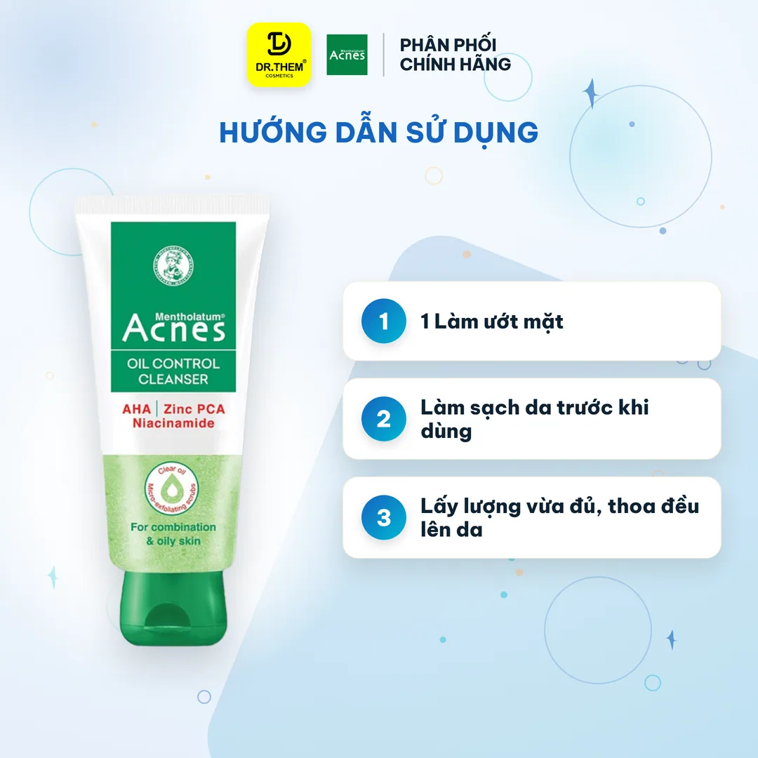 Sữa Rửa Mặt Acnes Oil Control Cleanser 100g - Gel Rửa Mặt Kiểm Soát Nhờn, Ngừa Mụn Cho Da Dầu 3