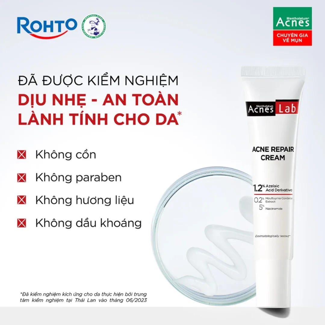 Kem Dưỡng Da Acnes Lab Acne Repair Cream Hỗ Trợ Giảm Mụn Chuyên Sâu Làm Dịu Mờ Thâm Cho Da Dầu Mụn 20g 4