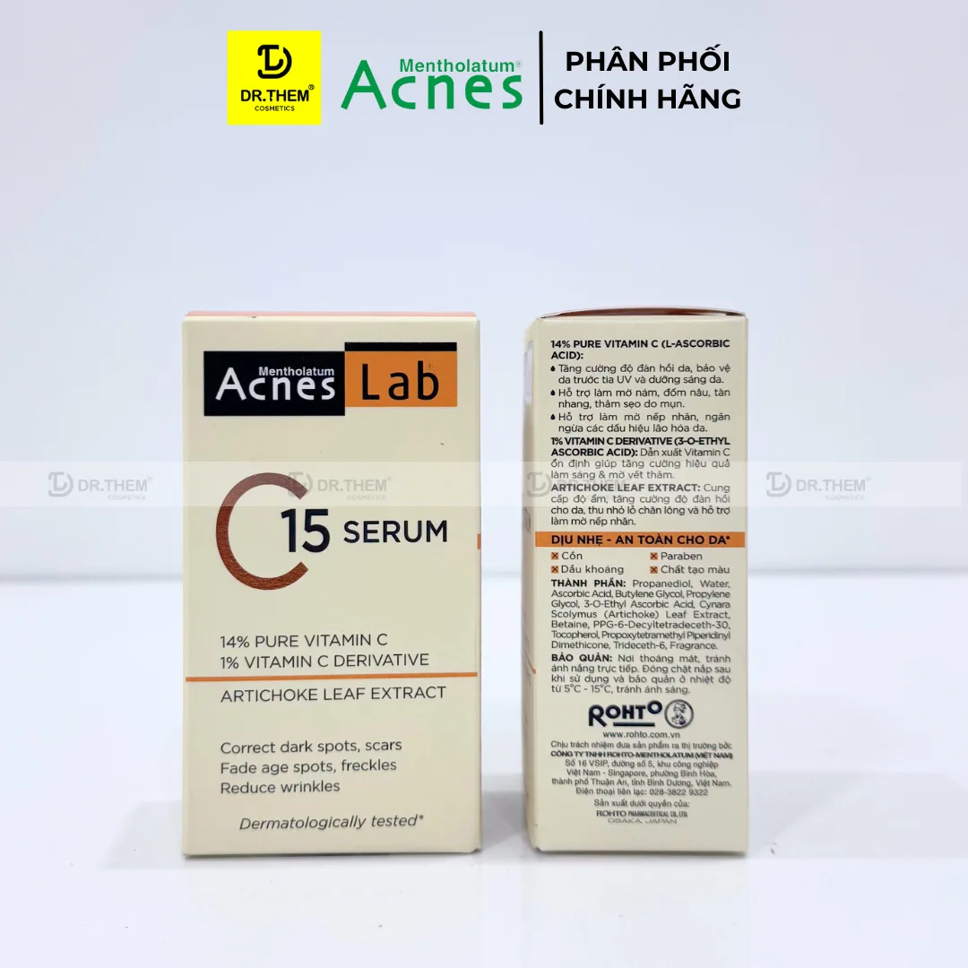 Serum Acnes Lab C15 Vitamin C 15 Phần Trăm Dưỡng Sáng Da Hỗ Trợ Mờ Thâm Ngăn Ngừa Lão Hóa 15ml 6