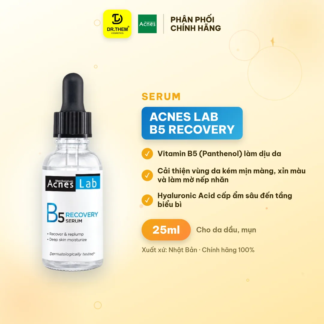 Serum Acnes Lab B5 Recovery Serum Dưỡng Ẩm Chuyên Sâu Làm Dịu Hỗ Trợ Phục Hồi Cho Da Mụn Da Nhạy Cảm 25ml