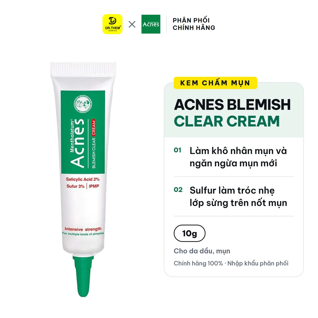 Kem Chấm Mụn Acnes Blemish Clear Cream Hỗ Trợ Giảm Mụn Ngăn Ngừa Mụn Mới 10g