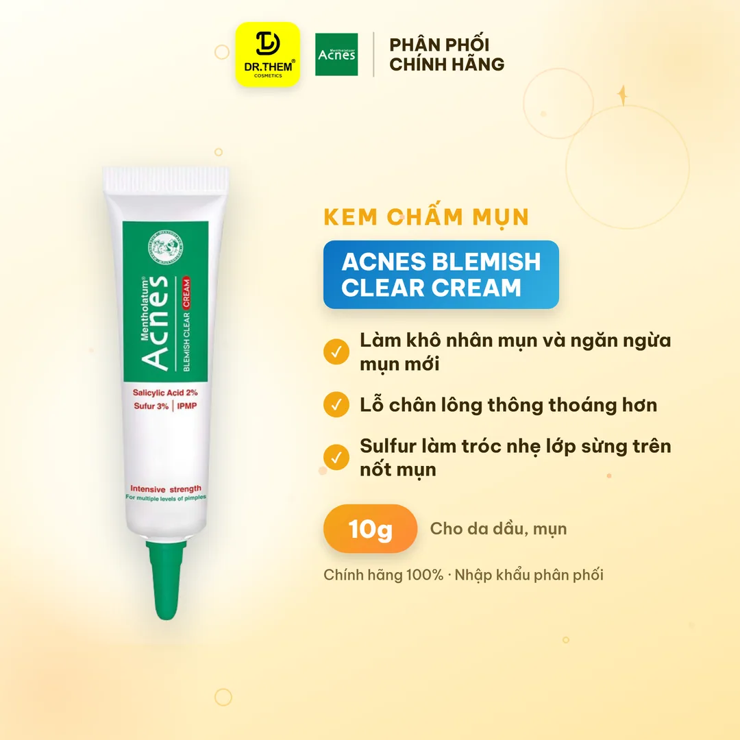 Kem Chấm Mụn Acnes Blemish Clear Cream Hỗ Trợ Giảm Mụn Ngăn Ngừa Mụn Mới 10g