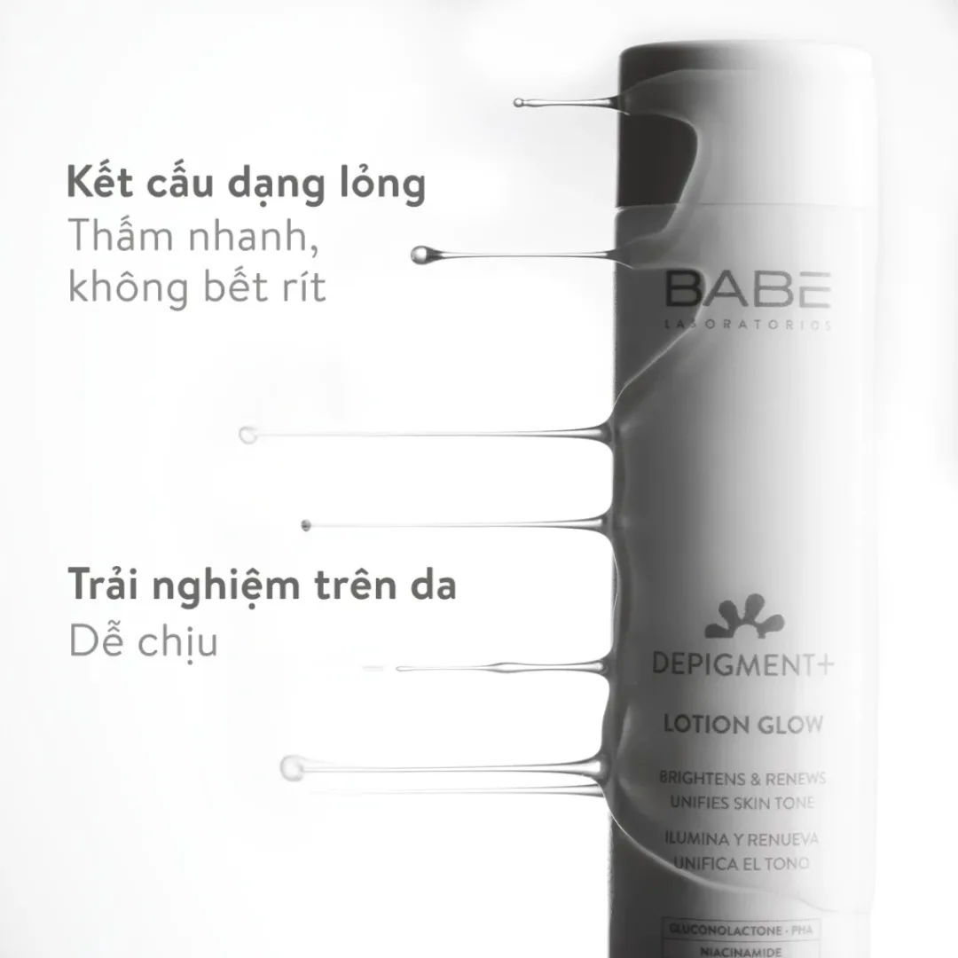 Lotion Laboratorios Babé DEPIGMENT+ Lotion Glow Dưỡng Sáng Hỗ Trợ Làm Mờ Thâm Nám Đều Màu Da 150ml 5