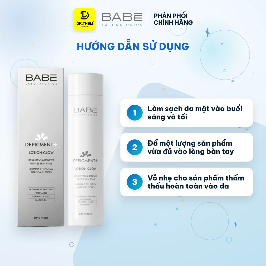 Lotion Laboratorios Babé DEPIGMENT+ Lotion Glow Dưỡng Sáng Hỗ Trợ Làm Mờ Thâm Nám Đều Màu Da 150ml 8