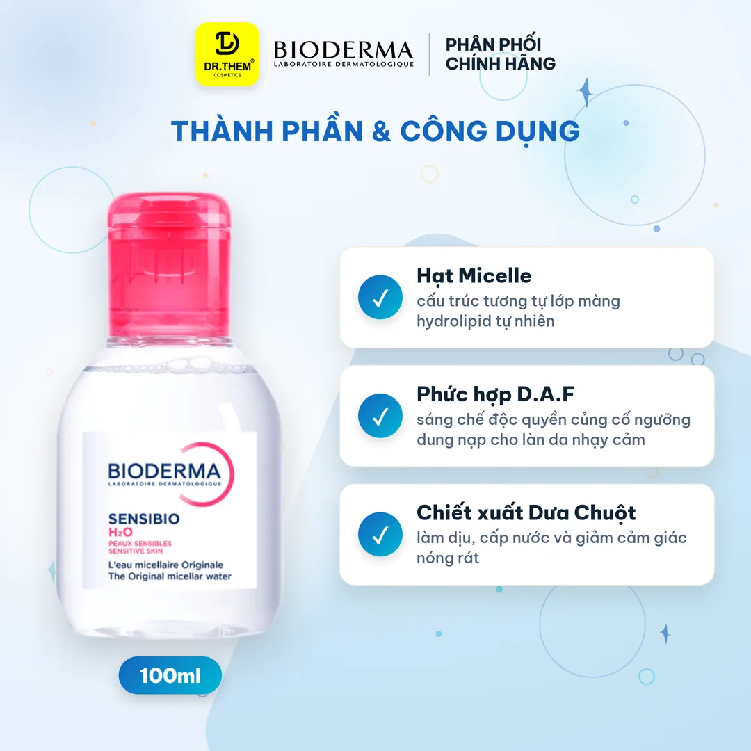 Nước Tẩy Trang Bioderma Sensibio H2O Micellar Cho Da Nhạy Cảm 100ml 2