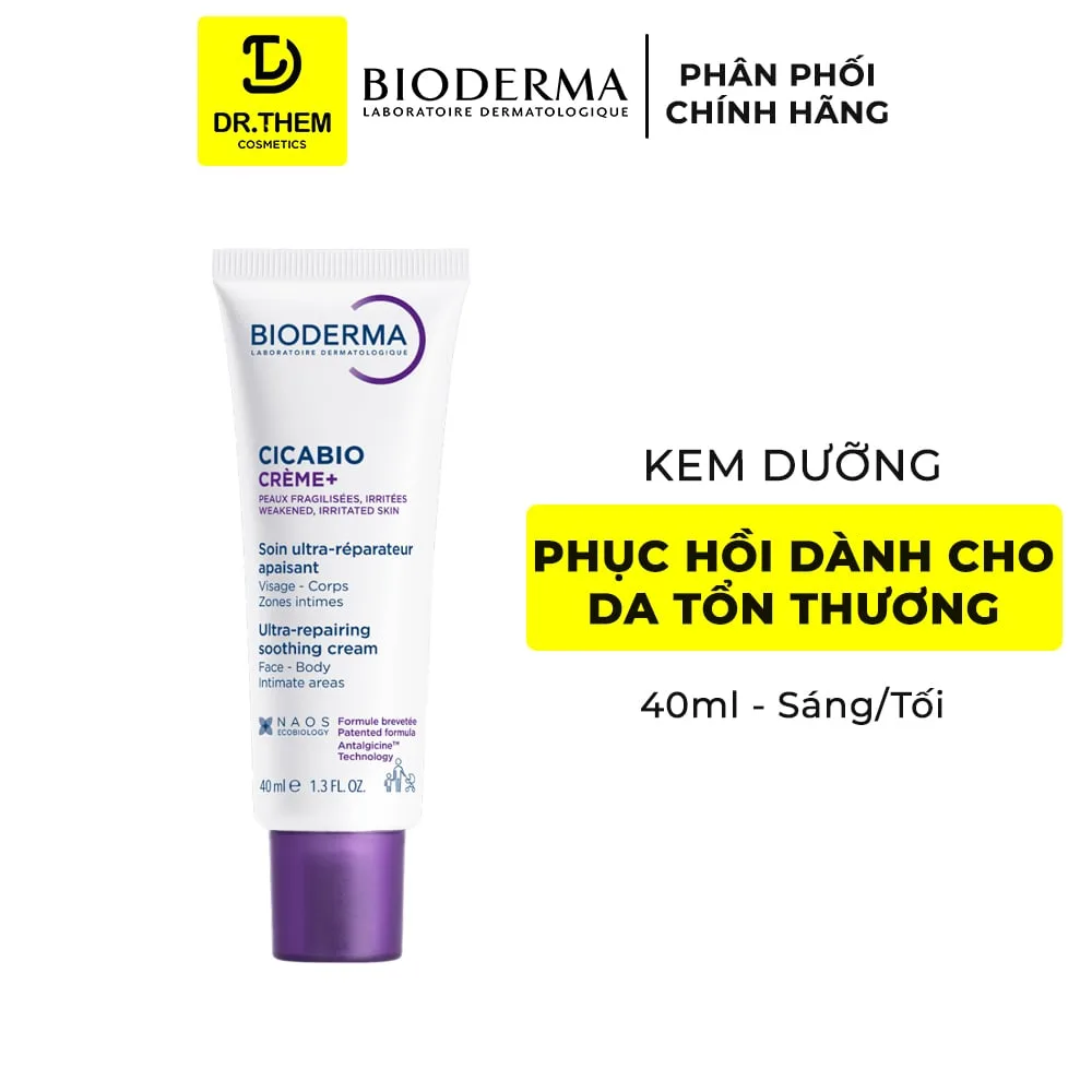 Kem Dưỡng Bioderma Cicabio Crème Hỗ Trợ Phục Hồi Làm Dịu Da Tổn Thương Cho Mọi Loại Da Nhạy Cảm 40ml
