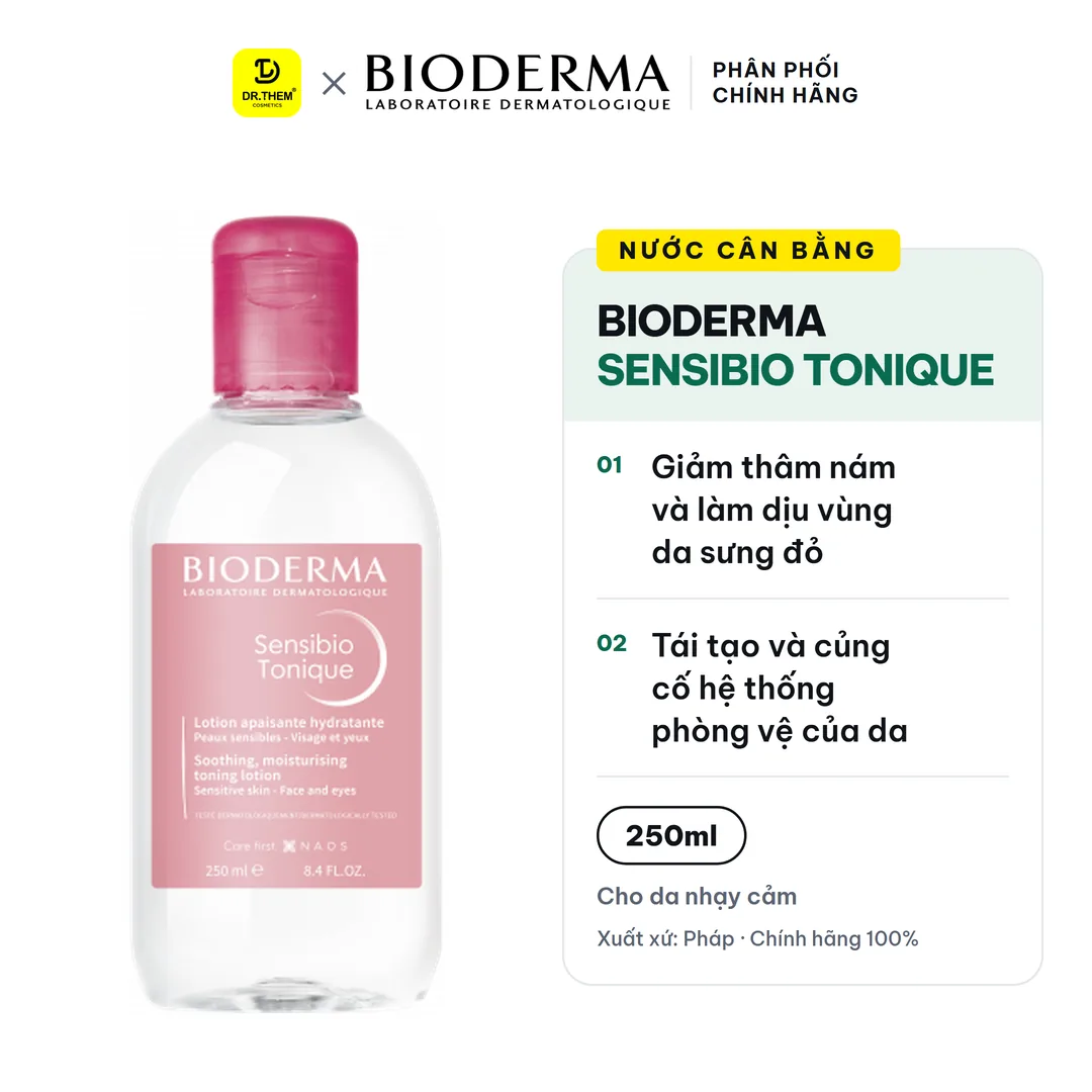 Nước Cân Bằng Bioderma Sensibio Tonique Làm Dịu Cấp Ẩm Cho Da Nhạy Cảm Và Mọi Loại Da 250ml