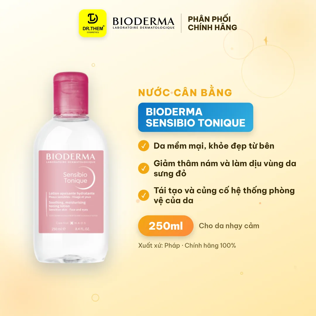 Nước Cân Bằng Bioderma Sensibio Tonique Làm Dịu Cấp Ẩm Cho Da Nhạy Cảm Và Mọi Loại Da 250ml