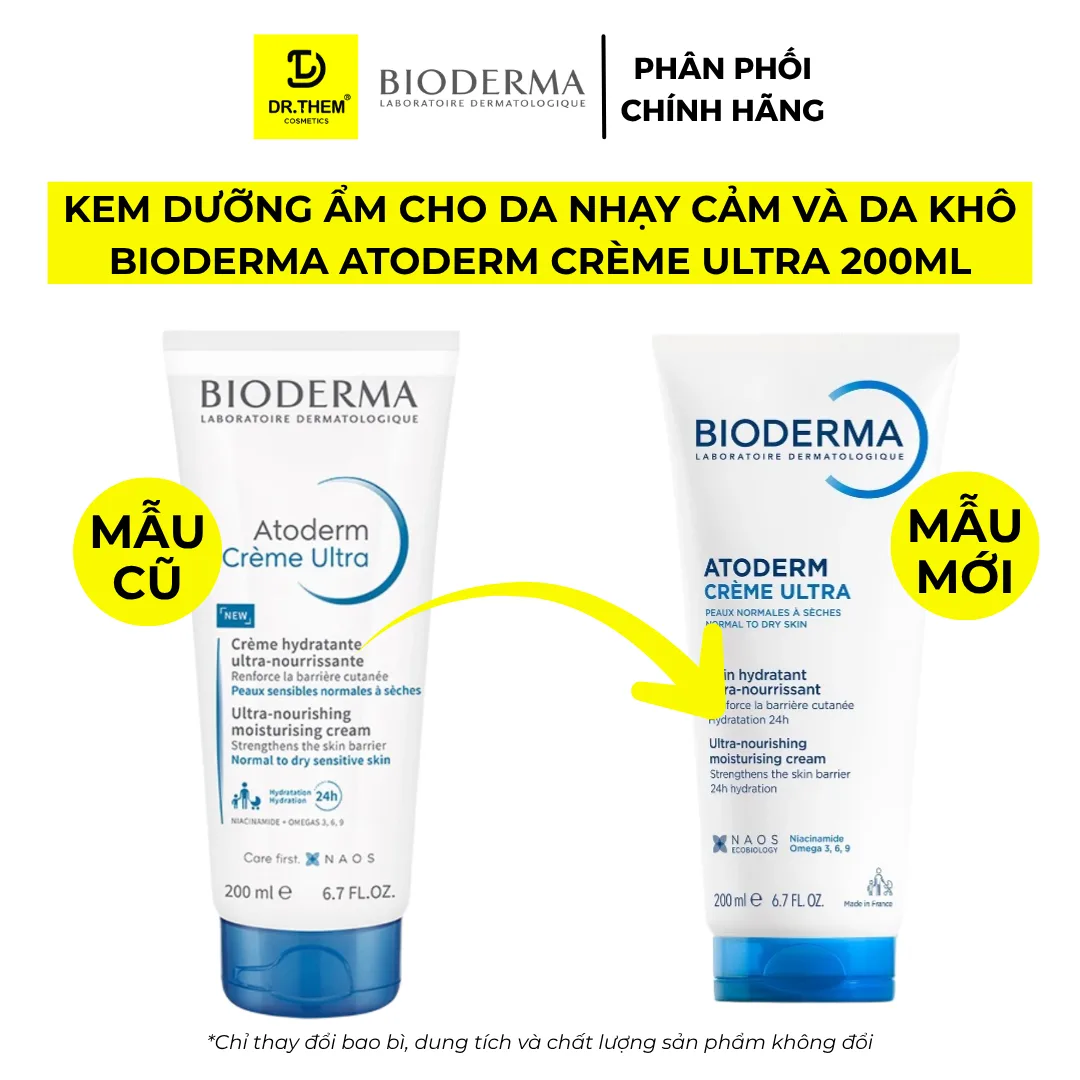Kem Dưỡng Ẩm Bioderma Atoderm Crème Ultra Hỗ Trợ Phục Hồi Hàng Rào Bảo Vệ Da Cho Da Khô Rất Khô Nhạy Cảm 200ml 4