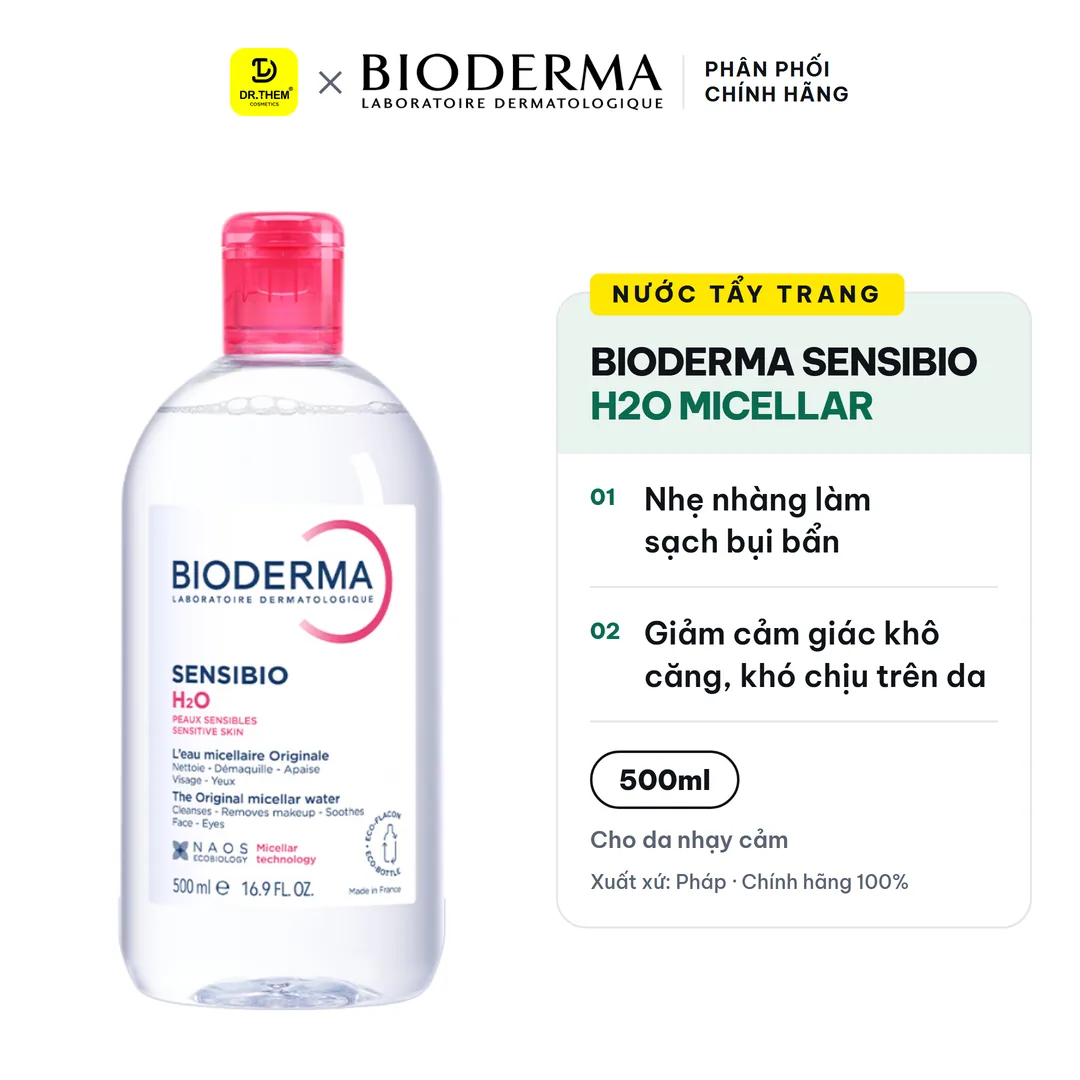 Nước Tẩy Trang Bioderma Sensibio H2O Micellar Cho Da Nhạy Cảm 500ml