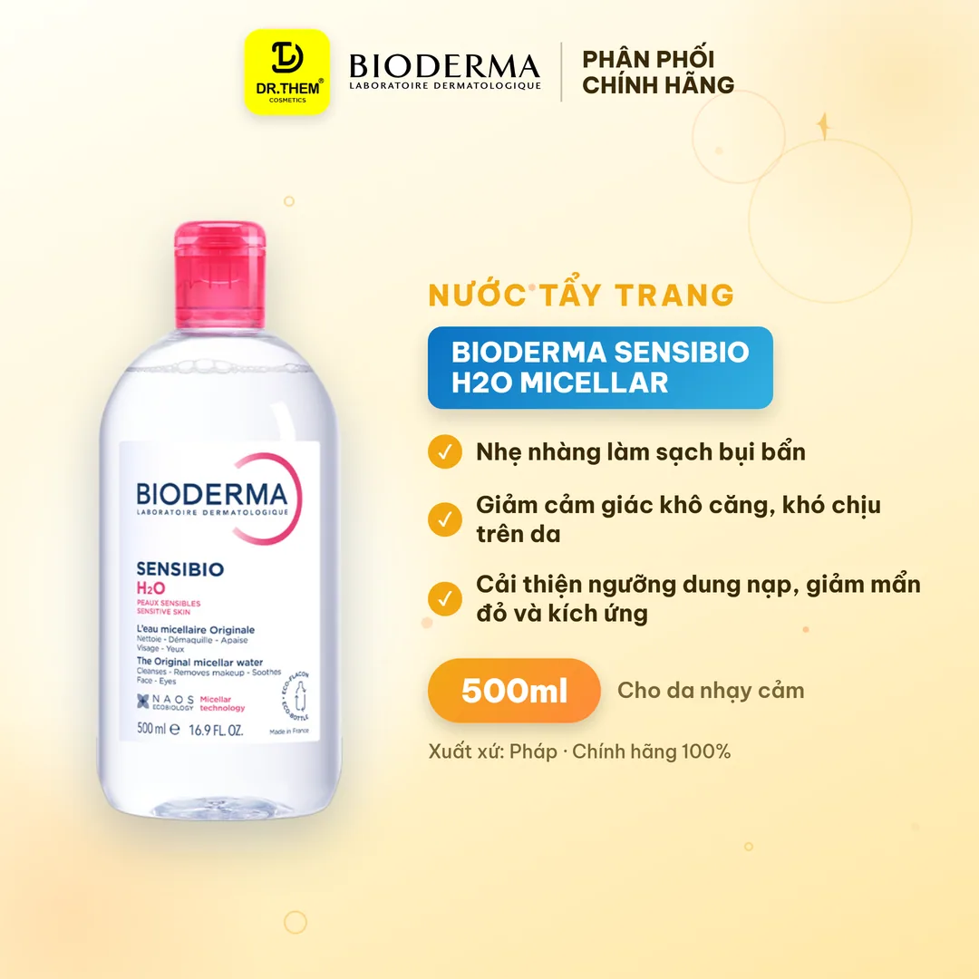 Nước Tẩy Trang Bioderma Sensibio H2O Micellar Cho Da Nhạy Cảm 500ml