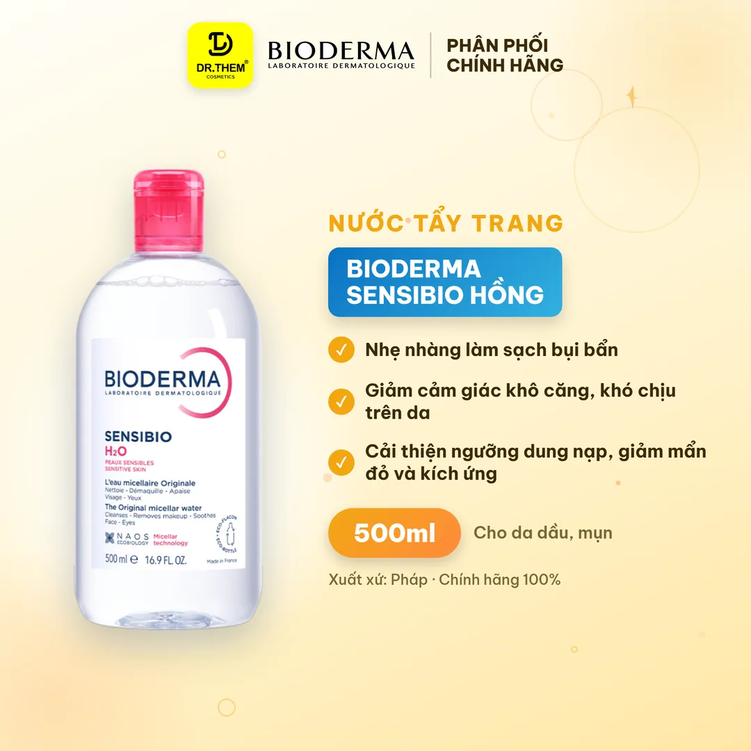 Nước Tẩy Trang Bioderma Sensibio Sébium H2O Làm Sạch Sâu Dịu Nhẹ Cho Da Nhạy Cảm Và Da Dầu Mụn 100ml 500ml 5