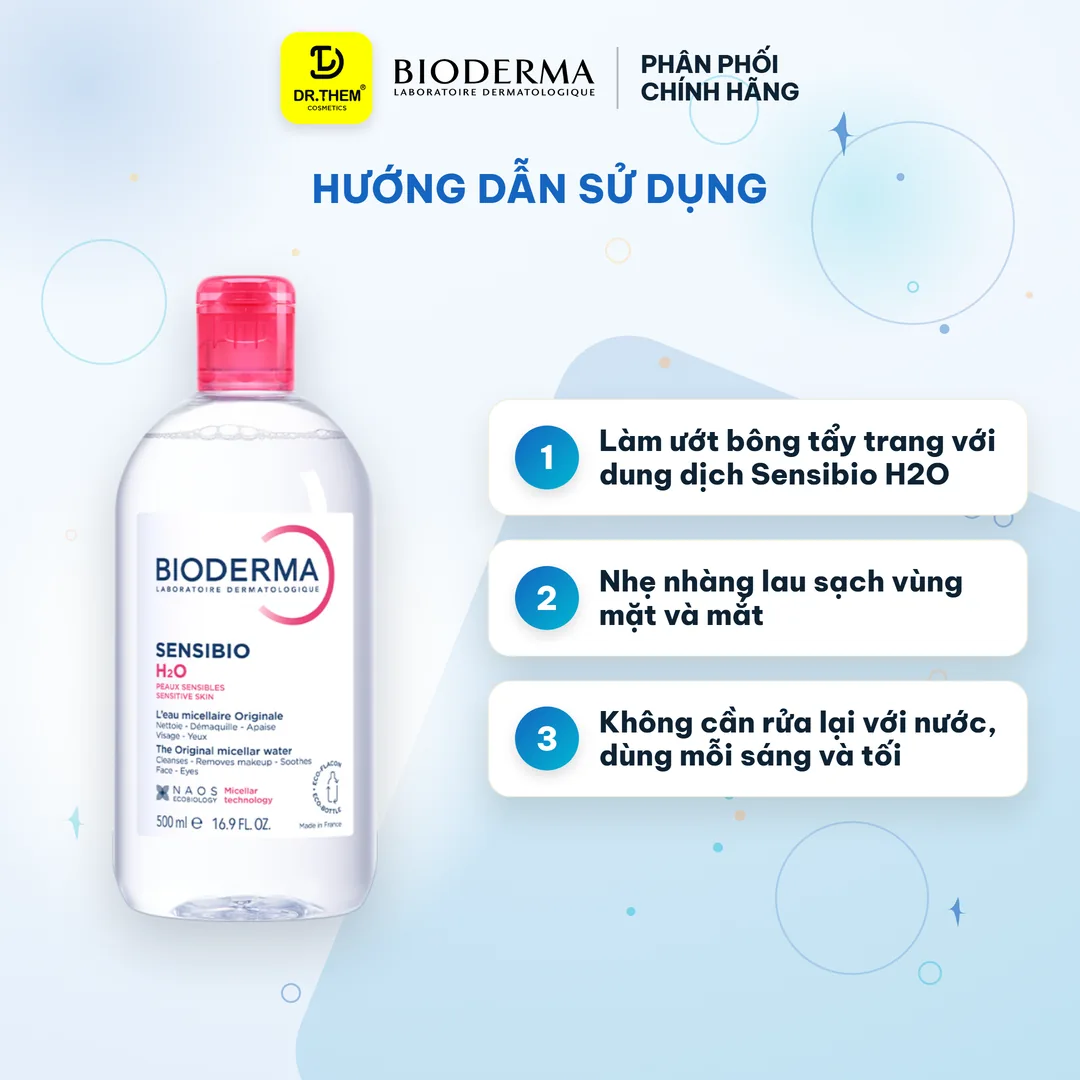 Nước Tẩy Trang Bioderma Sensibio H2O Micellar Cho Da Nhạy Cảm 500ml 3