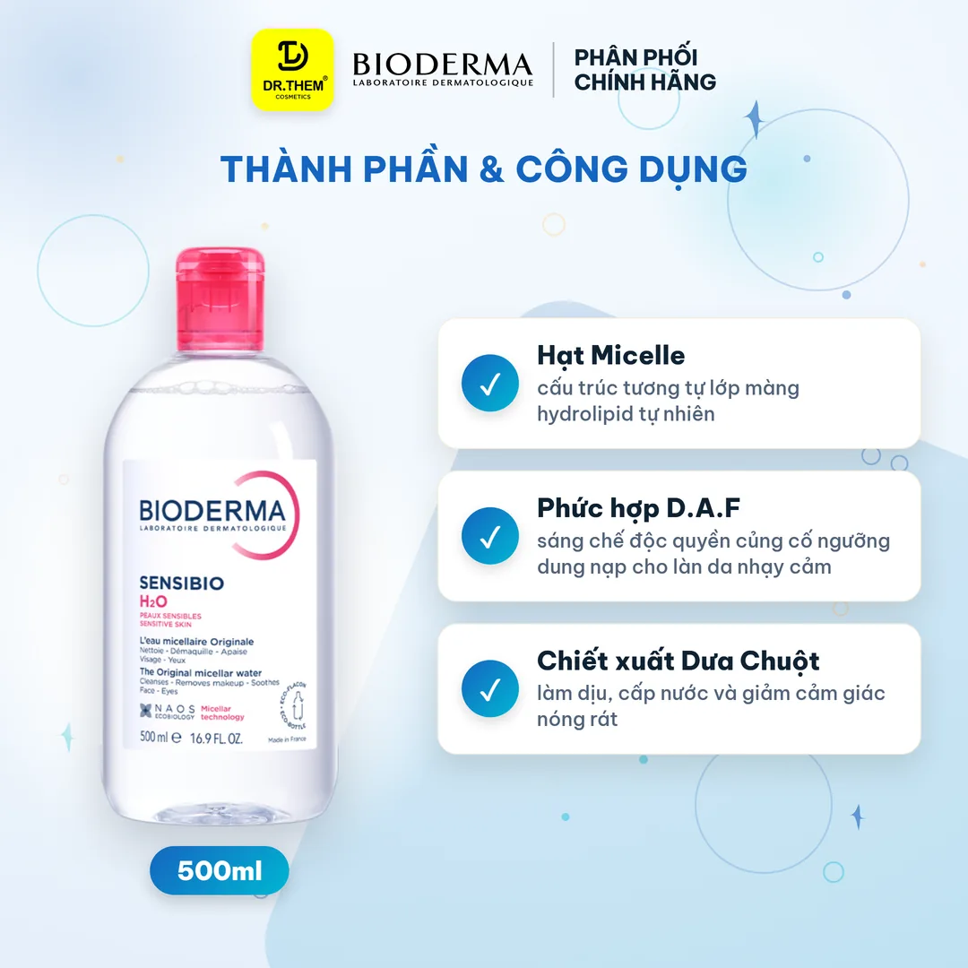 Nước Tẩy Trang Bioderma Sensibio H2O Micellar Cho Da Nhạy Cảm 500ml 2