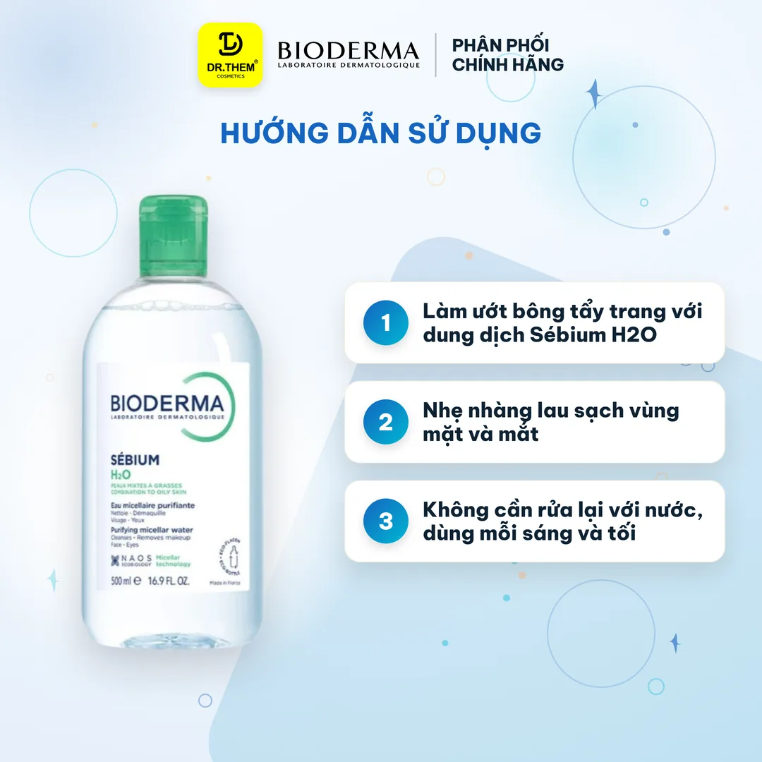 Nước Tẩy Trang Bioderma Sébium H2O Micellar Cho Da Dầu Mụn 500ml 3