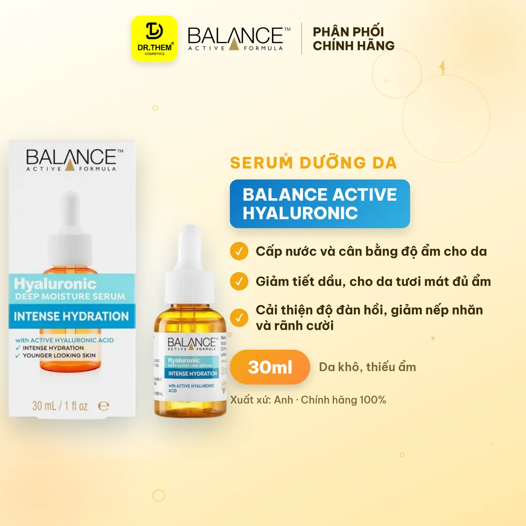 Serum Balance Active Formula 5% Hyasol PF Hyaluronic Cấp Ẩm Chuyên Sâu 30ml