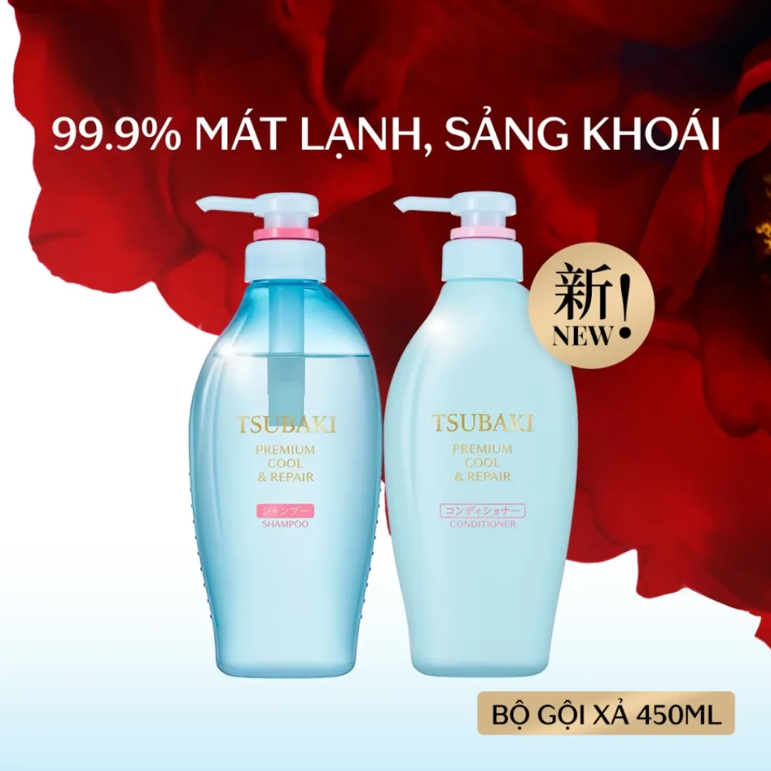 Bộ Đôi Gội Xả Tsubaki Premium Repair Phục Hồi Hư Tổn Chuyên Sâu Dưỡng Tóc Suôn Mượt Bóng Khỏe 490ml/Chai 6