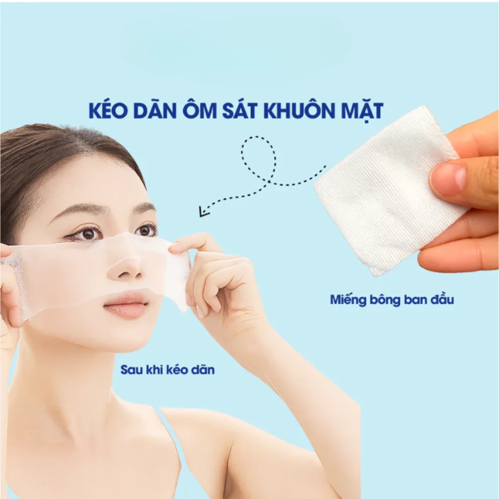 Bông Đắp Toner Likado Lotion Mask Chất Liệu Cotton Mềm Mịn Thấm Hút Tốt 300 Miếng Kéo Dãn Và 1000 Miếng Hộp 7