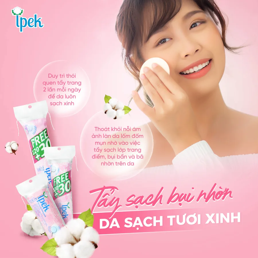 Bông Tẩy Trang Ipek Klasik Cotton Pads 3 Lớp 100% Cotton Tự Nhiên Mềm Mịn Cho Mọi Loại Da 150 Miếng 6
