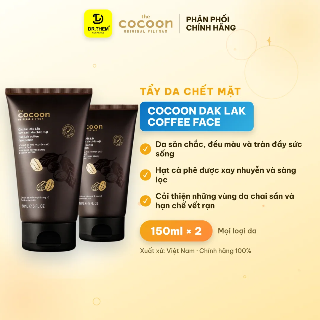 Tẩy Da Chết Mặt Cocoon Dak Lak Coffee Face Polish Cà Phê Đắk Lắk Làm Sạch Tế Bào Chết Sáng Mịn Da 150ml 2
