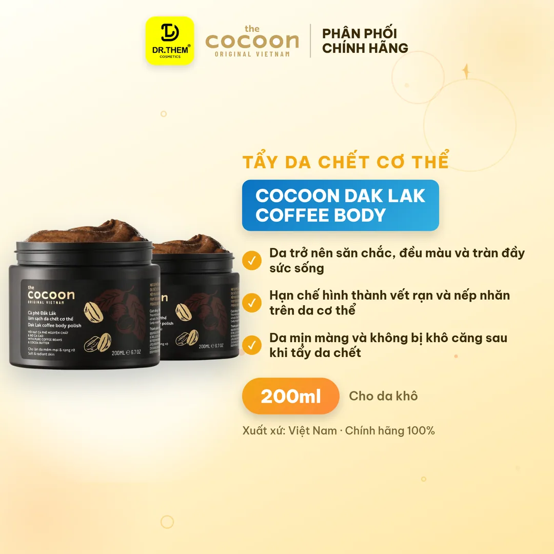 Tẩy Da Chết Cơ Thể Cocoon Dak Lak Coffee Body Polish Cà Phê Đắk Lắk Cho Làn Da Mềm Mại Sáng Mịn 200ml 2