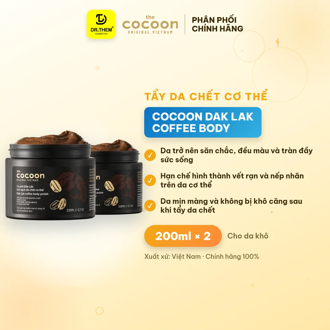 Tẩy Da Chết Cơ Thể Cocoon Dak Lak Coffee Body Polish Cà Phê Đắk Lắk Cho Làn Da Mềm Mại Sáng Mịn 200ml 2