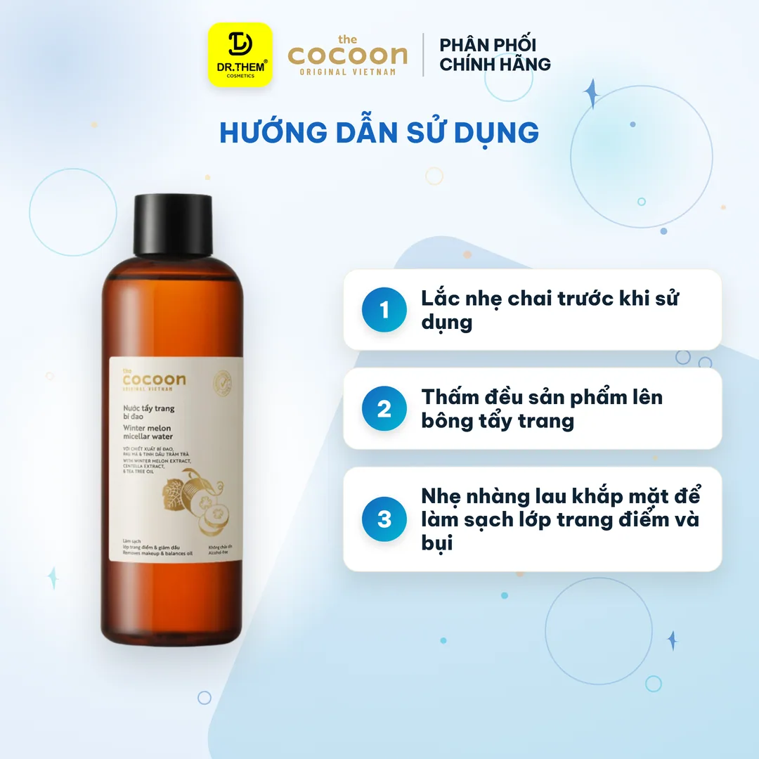 Nước Tẩy Trang Cocoon Bí Đao Winter Melon Micellar Water Làm Sạch Sâu Giảm Dầu Cho Da Dầu Mụn 500ml 6