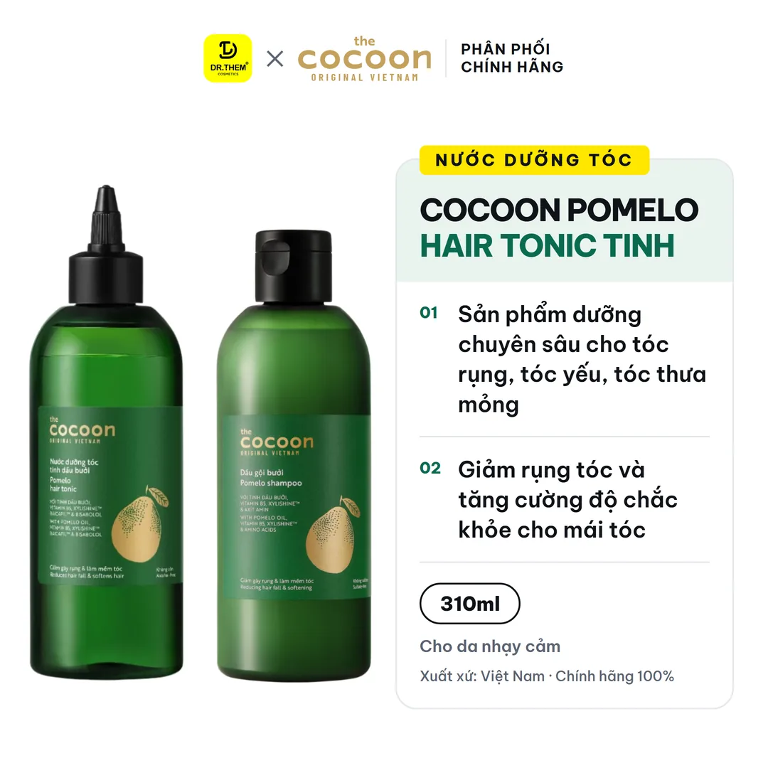 Nước Dưỡng Tóc Cocoon Pomelo Hair Tonic Tinh Dầu Bưởi Hỗ Trợ Giảm Rụng Tóc Cho Tóc Yếu Thưa Mỏng 310ml