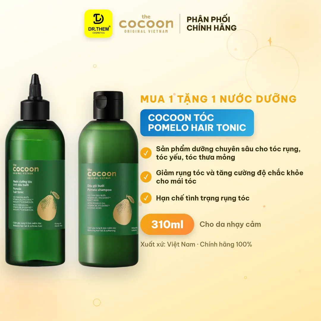 Nước Dưỡng Tóc Cocoon Pomelo Hair Tonic Tinh Dầu Bưởi Hỗ Trợ Giảm Rụng Tóc Cho Tóc Yếu Thưa Mỏng 310ml