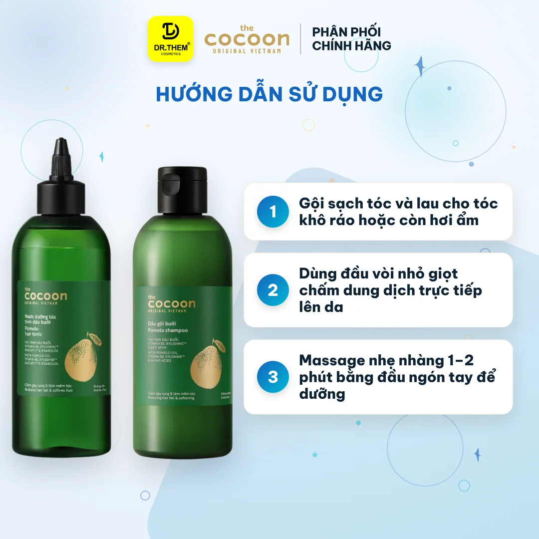 Nước Dưỡng Tóc Cocoon Pomelo Hair Tonic Tinh Dầu Bưởi Hỗ Trợ Giảm Rụng Tóc Cho Tóc Yếu Thưa Mỏng 310ml 6