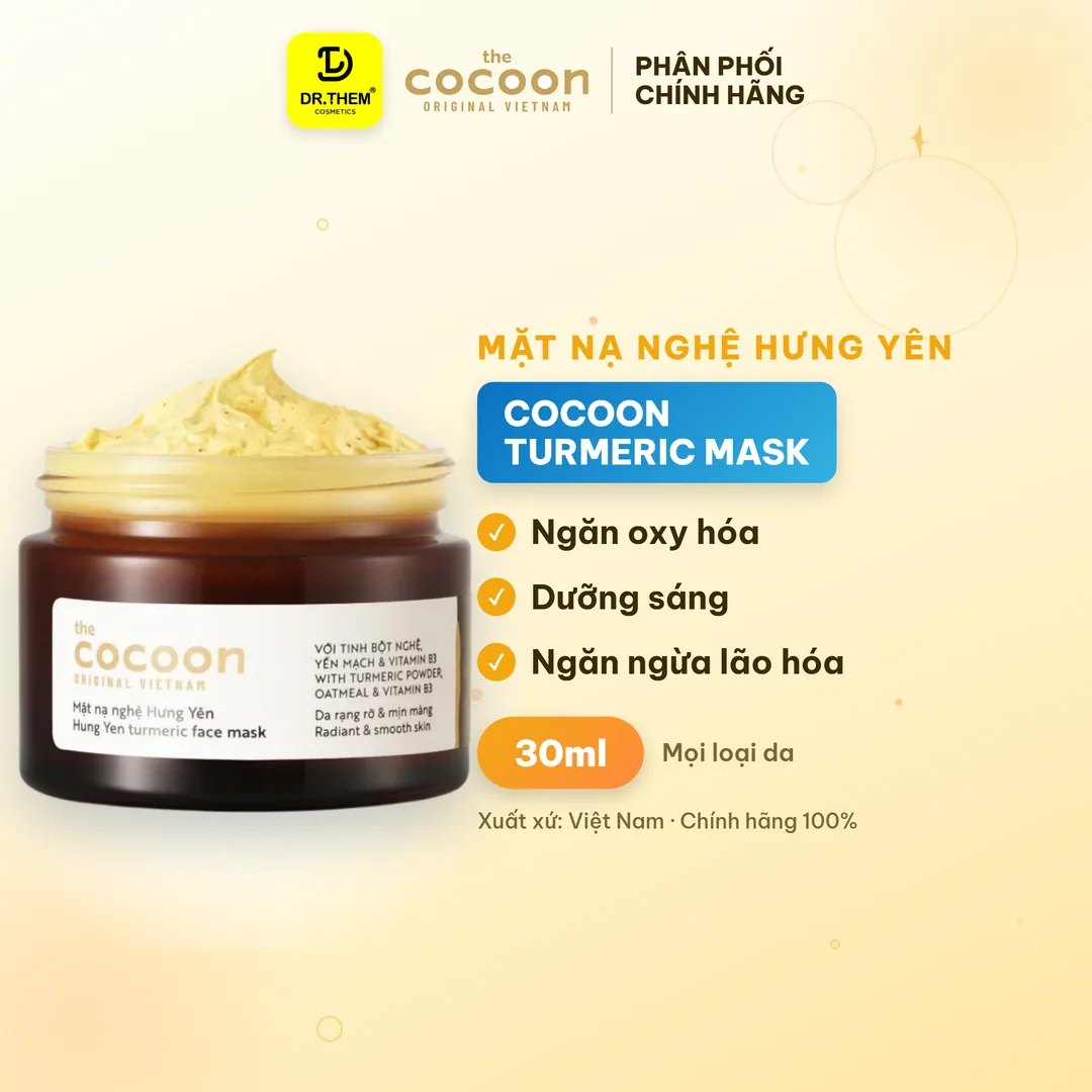 Mặt Nạ Nghệ Hưng Yên Cocoon Turmeric Mask Dưỡng Sáng Đều Màu Da Mịn Màng Rạng Rỡ Cho Mọi Loại Da 30ml