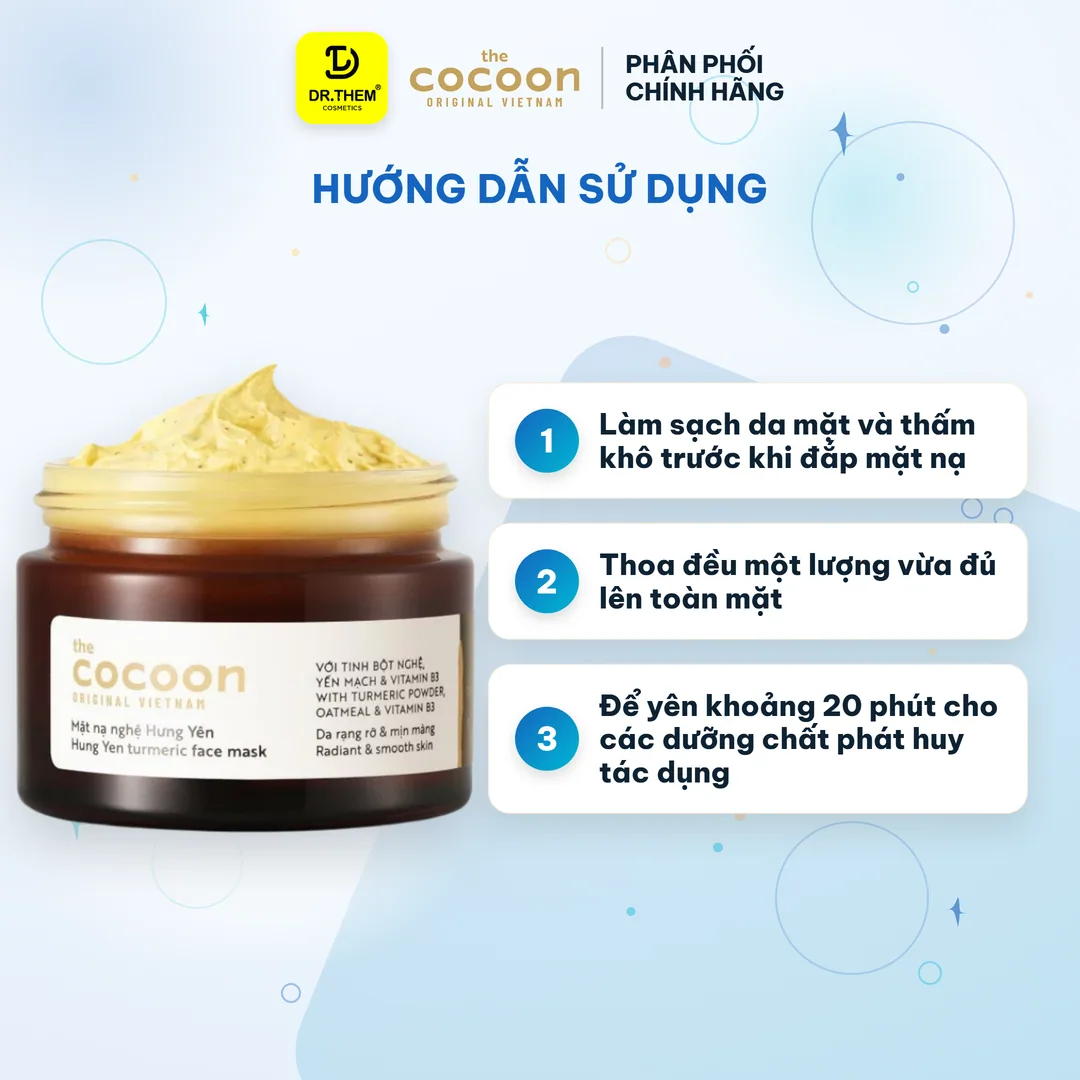 Mặt Nạ Nghệ Hưng Yên Cocoon Turmeric Mask Dưỡng Sáng Đều Màu Da Mịn Màng Rạng Rỡ Cho Mọi Loại Da 30ml 11