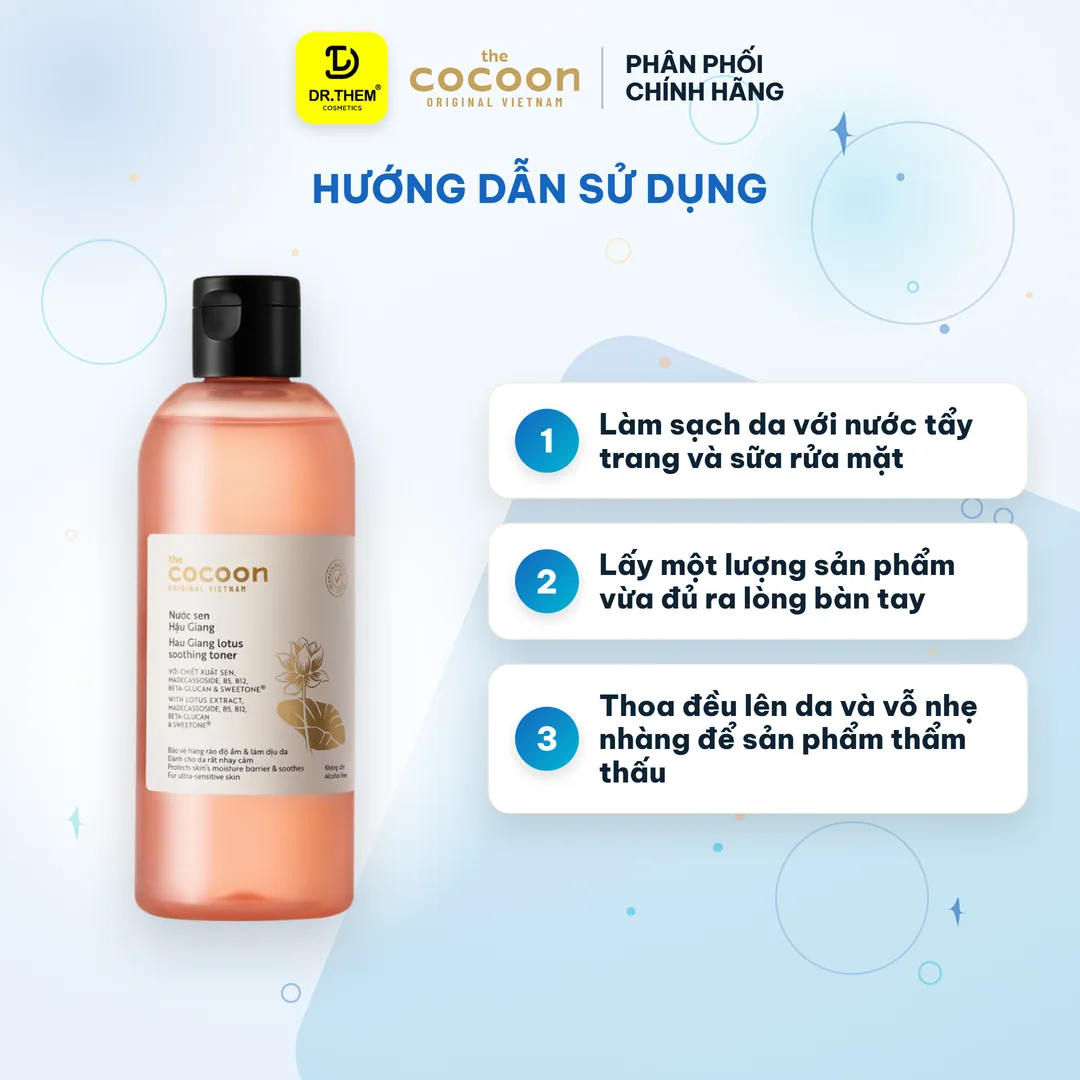 Nước Hoa Hồng Cocoon Nước Sen Hậu Giang Toner Hỗ Trợ Phục Hồi Cấp Ẩm Làm Dịu Cho Da Rất Nhạy Cảm 310ml 7