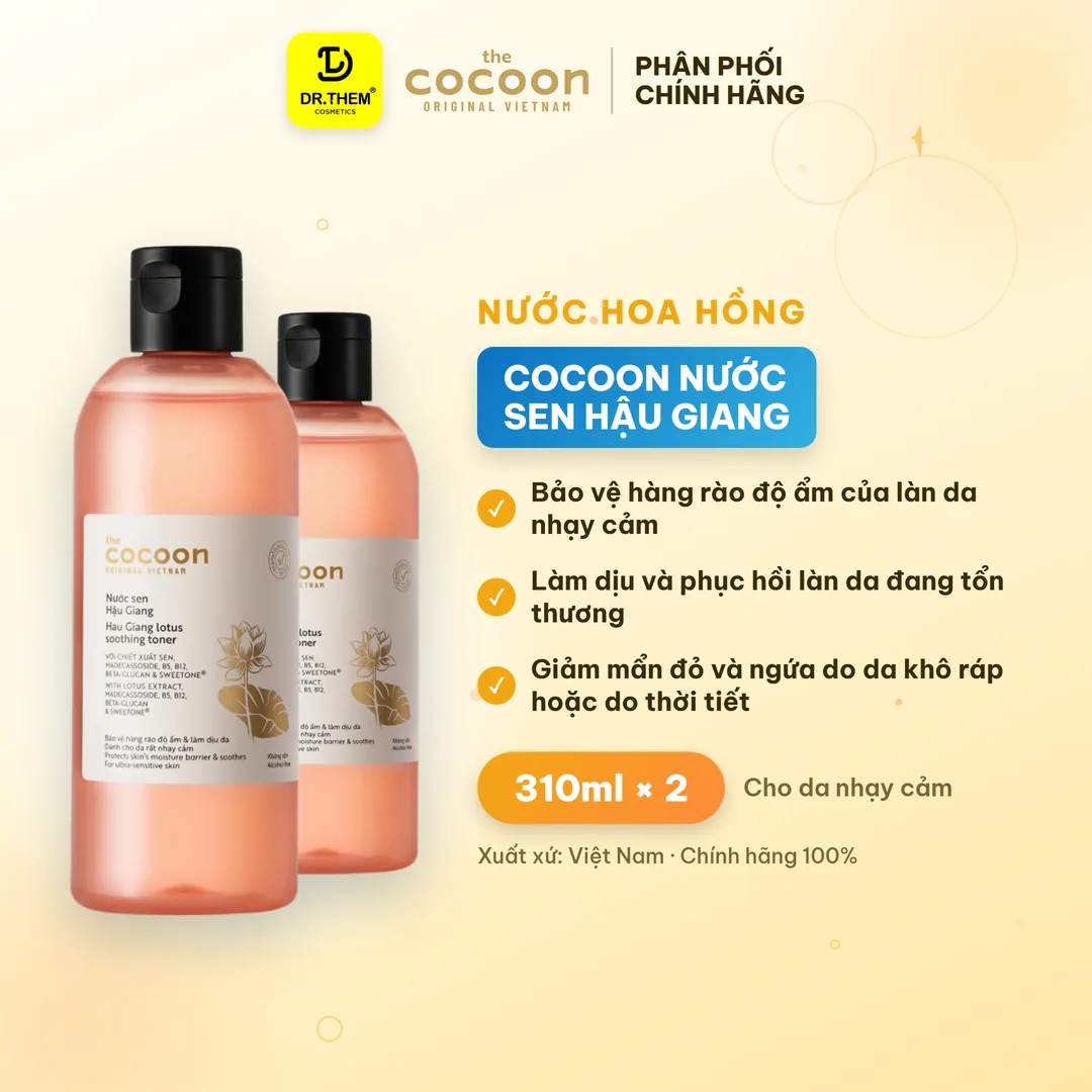 Nước Hoa Hồng Cocoon Nước Sen Hậu Giang Toner Hỗ Trợ Phục Hồi Cấp Ẩm Làm Dịu Cho Da Rất Nhạy Cảm 310ml 2