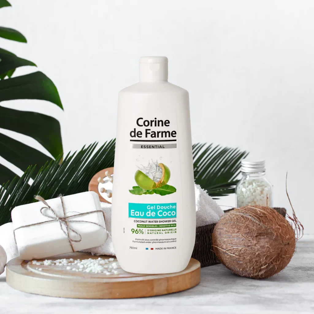 Gel Tắm Nước Dừa Corine De Farme Essential Coconut Water Shower Gel Dưỡng Ẩm Bảo Vệ Da 750ml 6