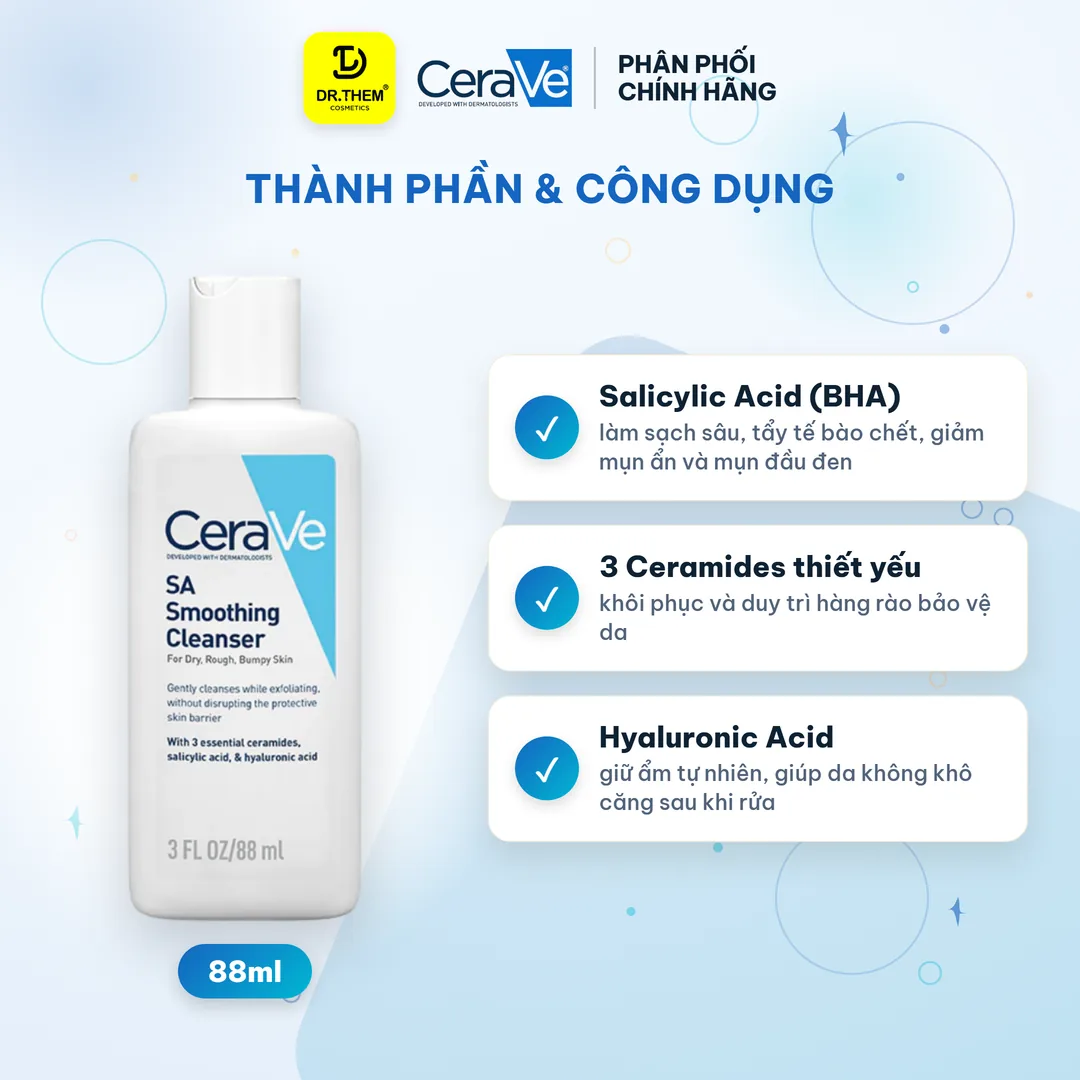 Sữa Rửa Mặt CeraVe SA Smoothing Cleanser 88ml 2