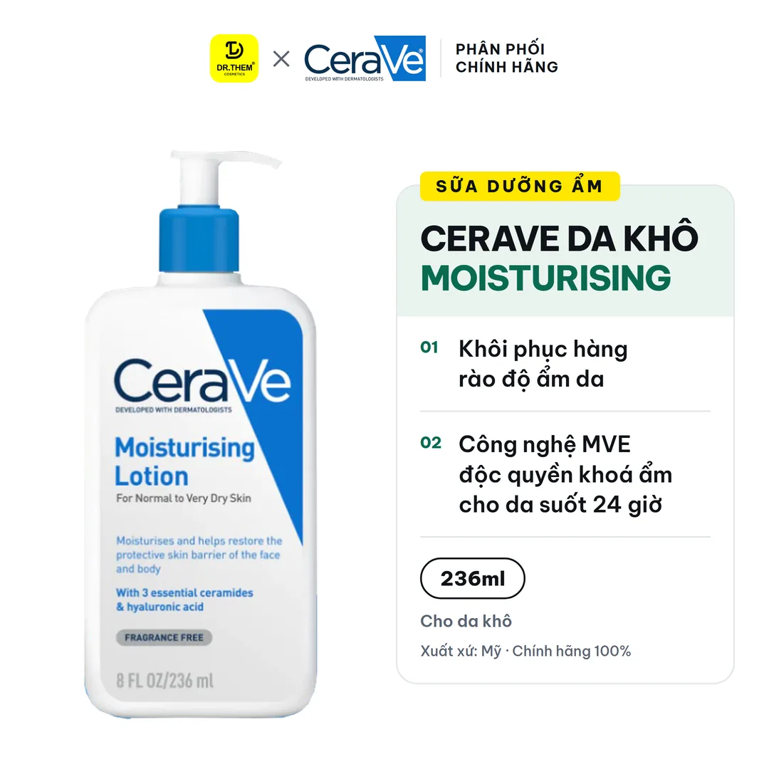Sữa Dưỡng Ẩm CeraVe Dành Cho Da Khô CeraVe Moisturising Lotion 236ml