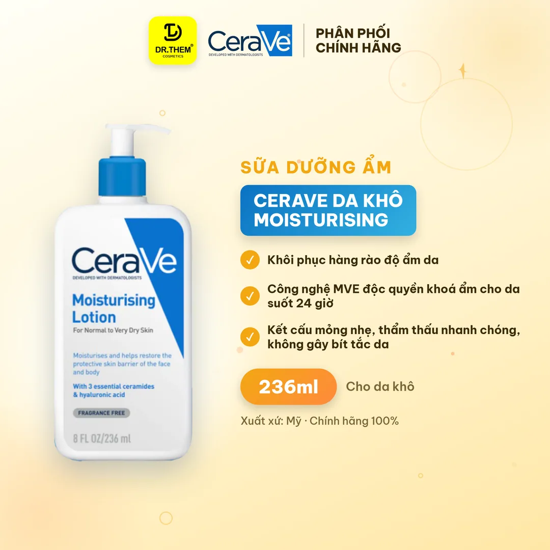 Sữa Dưỡng Ẩm CeraVe Dành Cho Da Khô CeraVe Moisturising Lotion 236ml