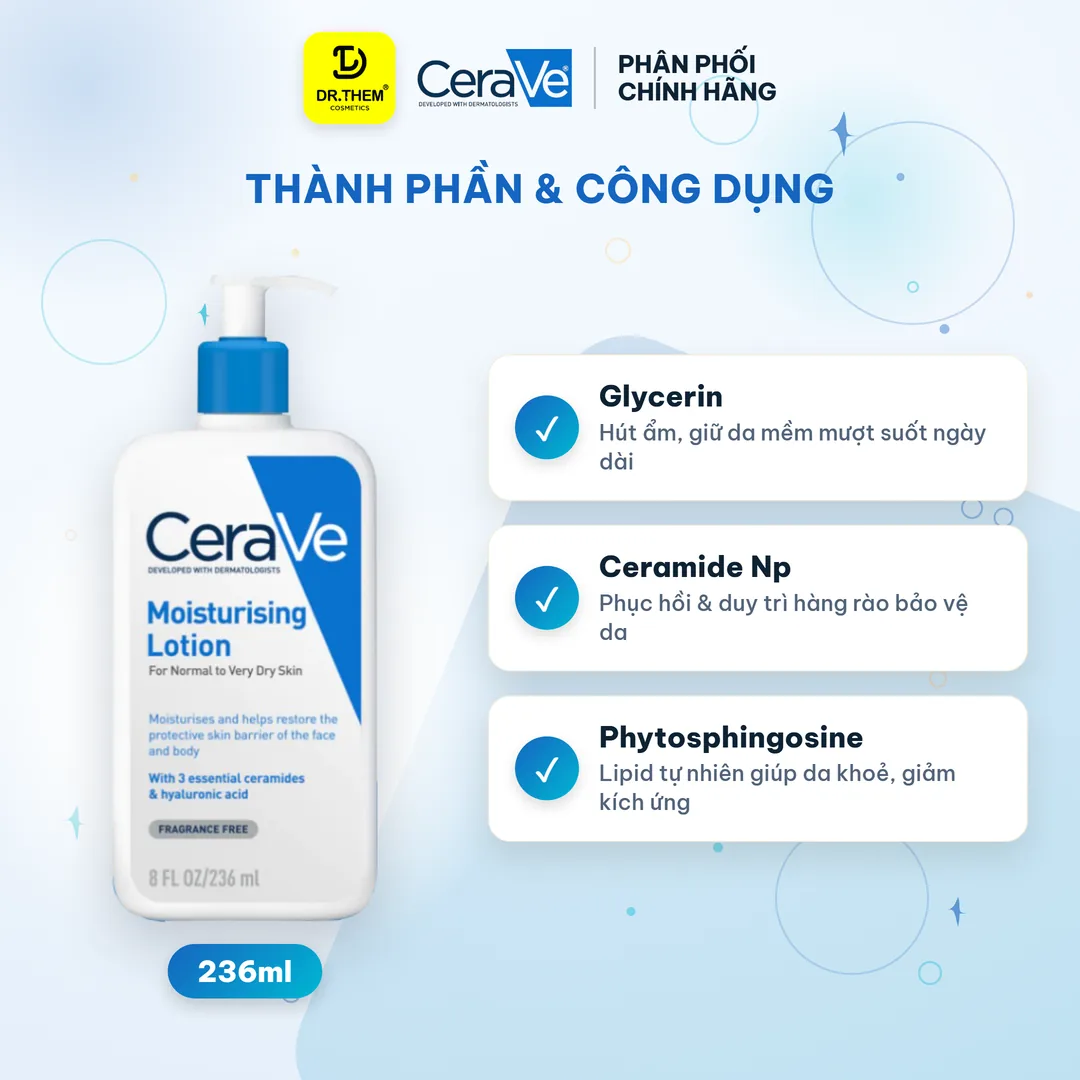 Sữa Dưỡng Ẩm CeraVe Dành Cho Da Khô CeraVe Moisturising Lotion 236ml 2