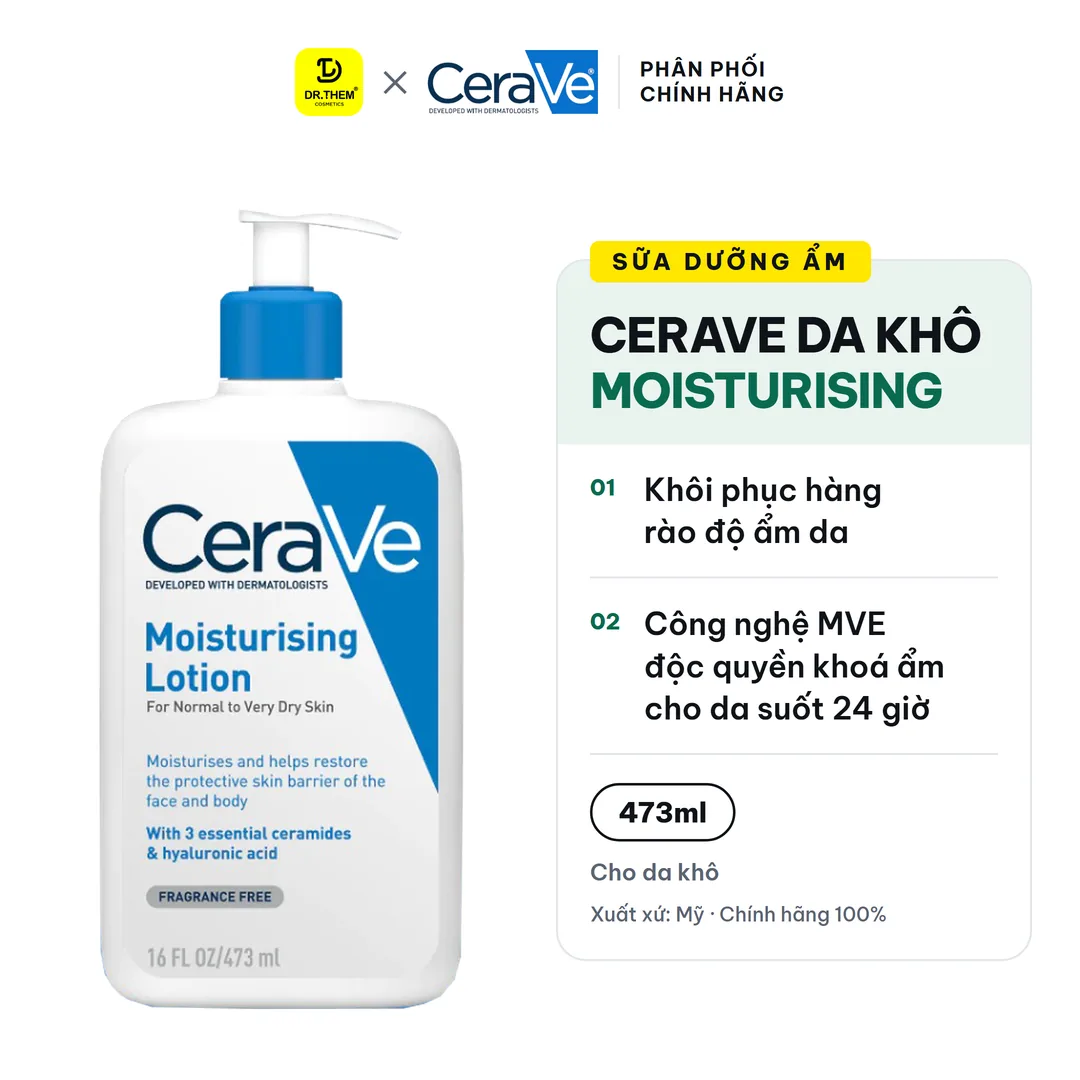 Sữa Dưỡng Ẩm CeraVe Dành Cho Da Khô CeraVe Moisturising Lotion 473ml