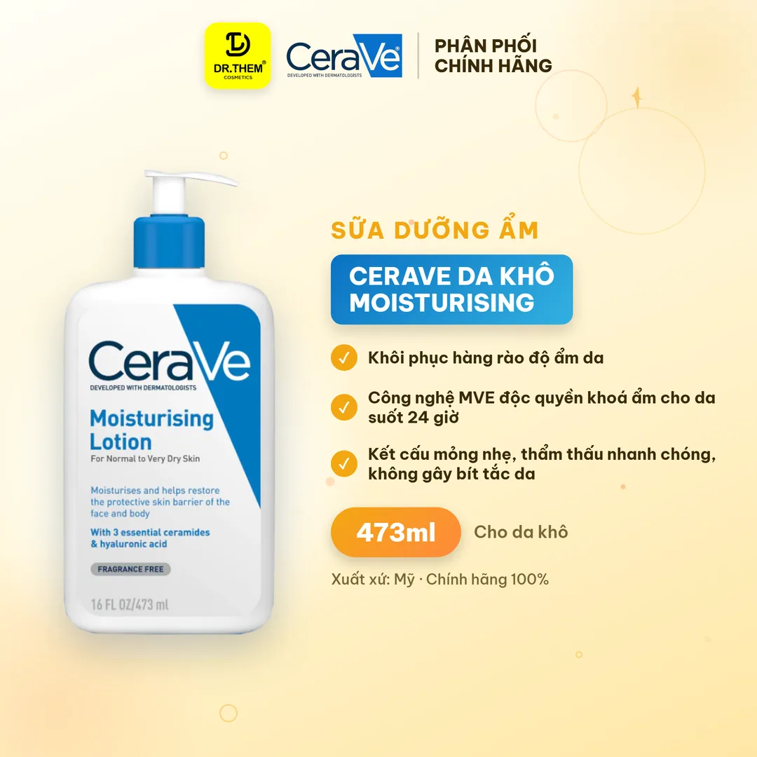Sữa Dưỡng Ẩm CeraVe Dành Cho Da Khô CeraVe Moisturising Lotion 473ml