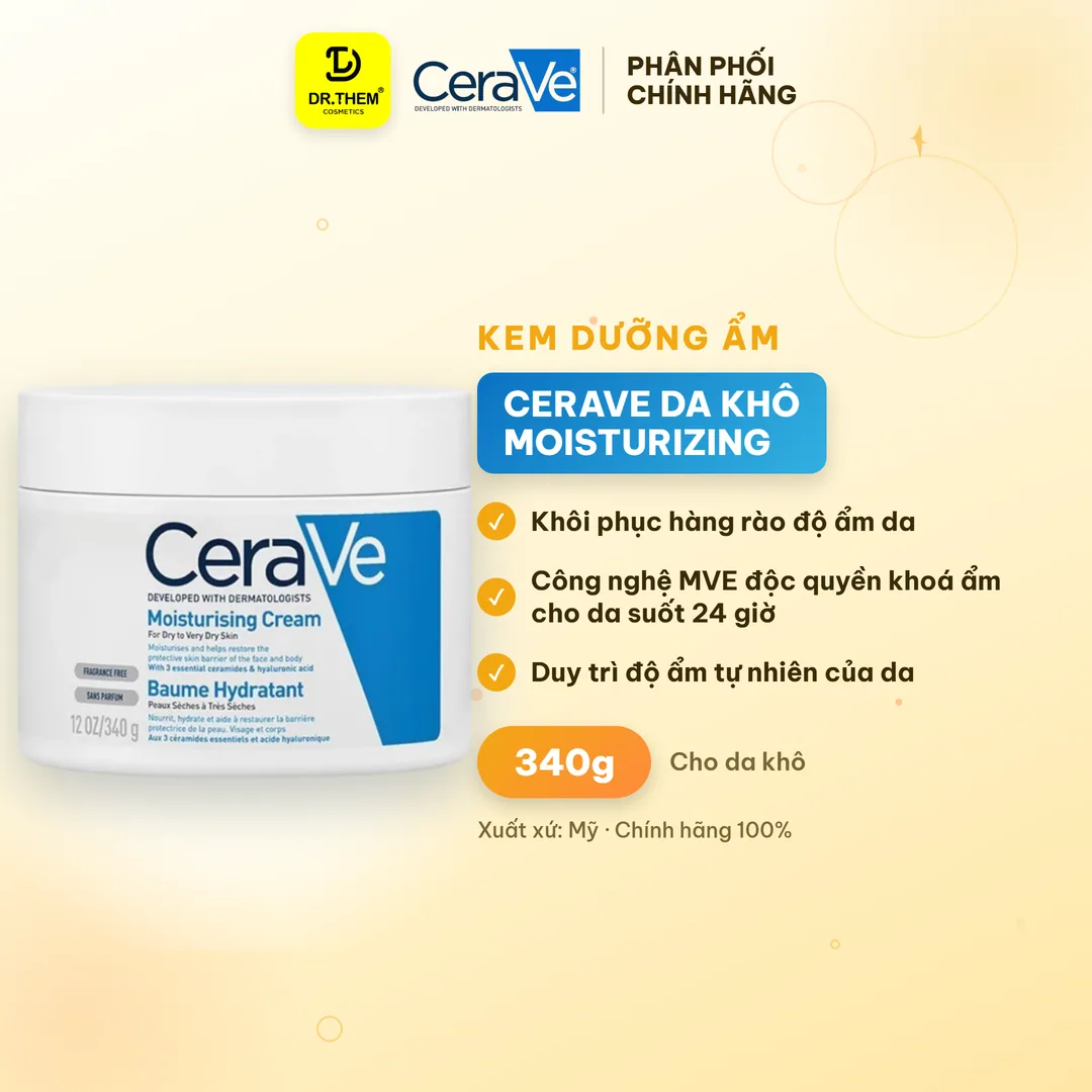Kem Dưỡng Ẩm Cerave Dành Cho Da Khô Cerave Moisturizing Cream 340g