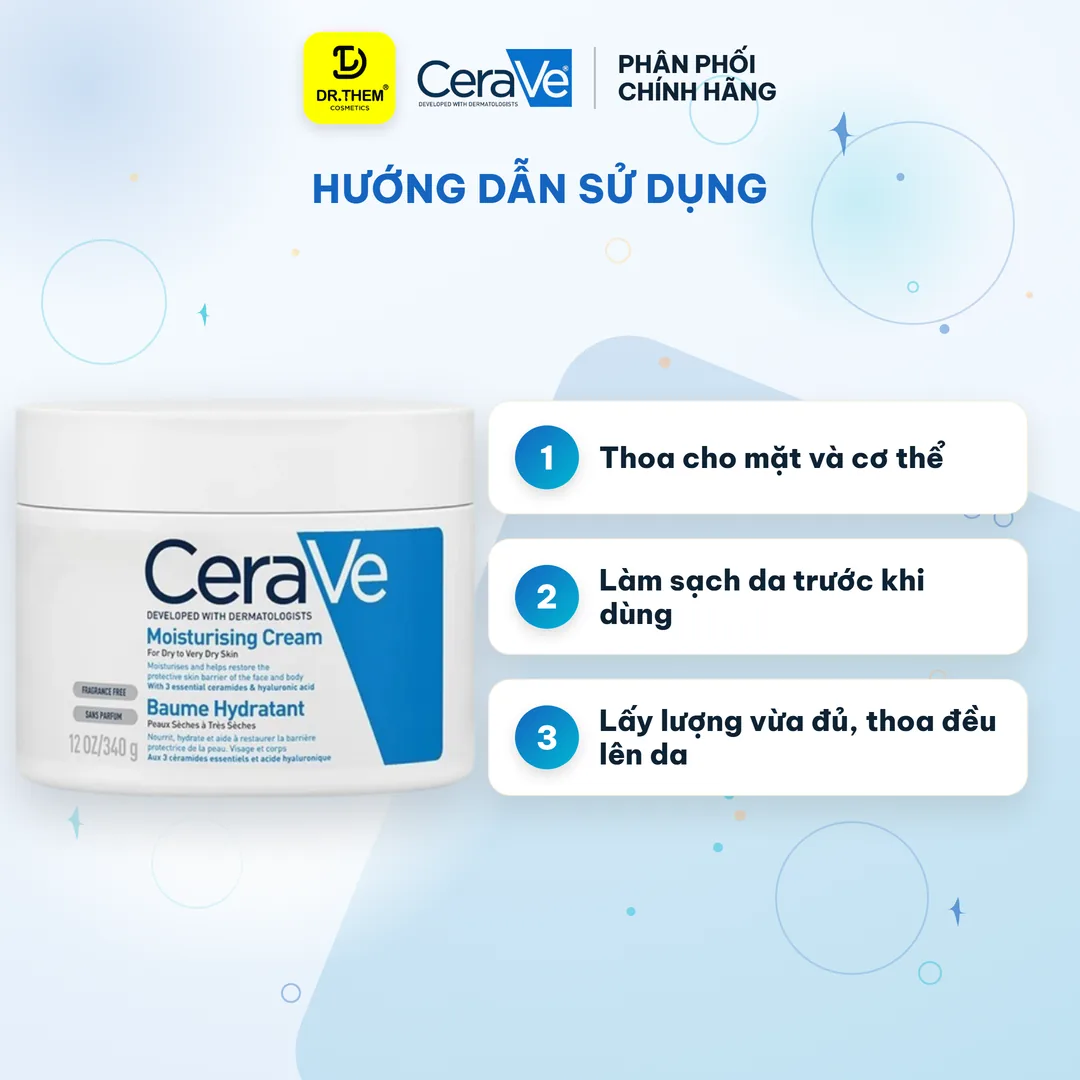 Kem Dưỡng Ẩm Cerave Dành Cho Da Khô Cerave Moisturizing Cream 340g 3